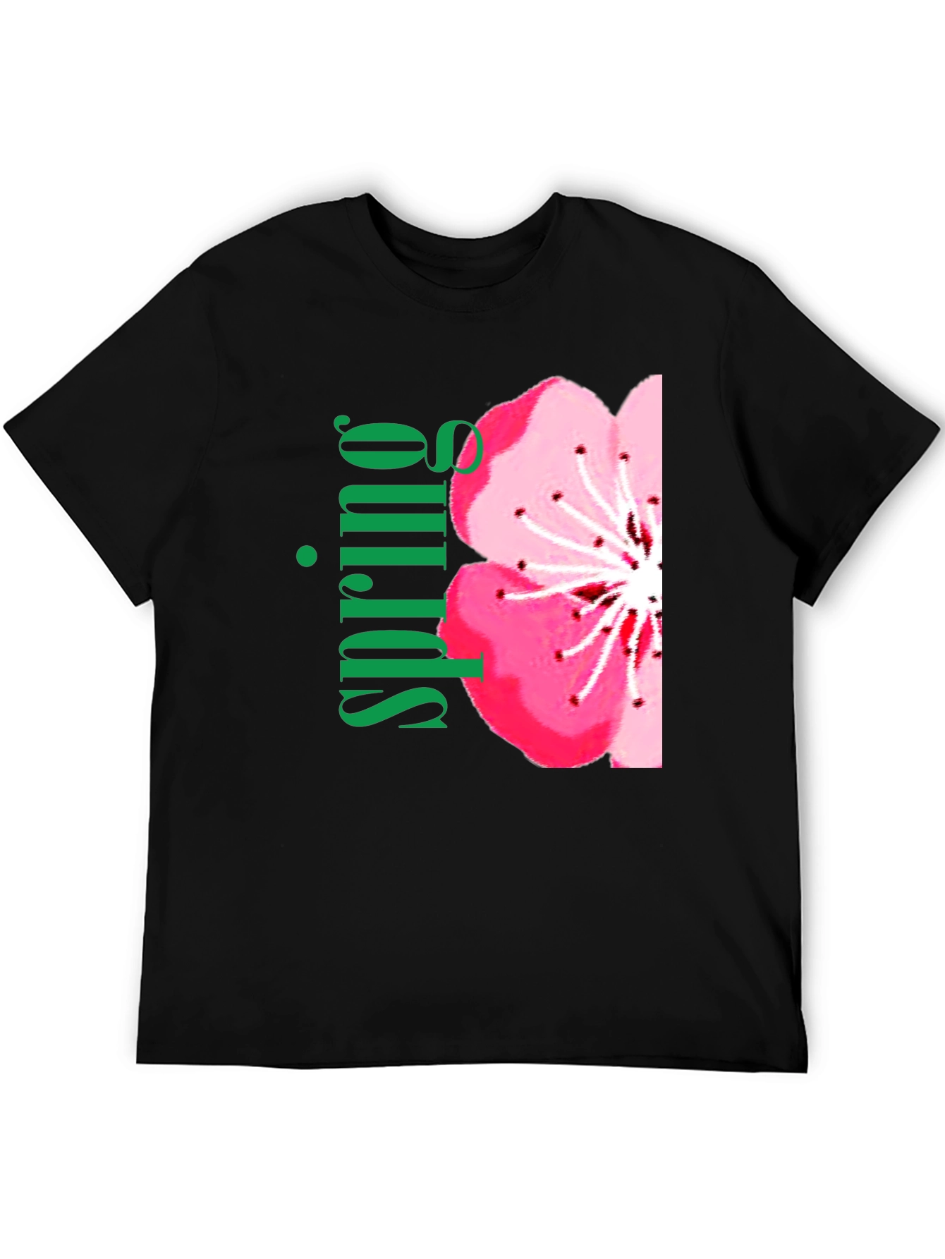 Black Spring Blossom Black T-Shirt view 5
