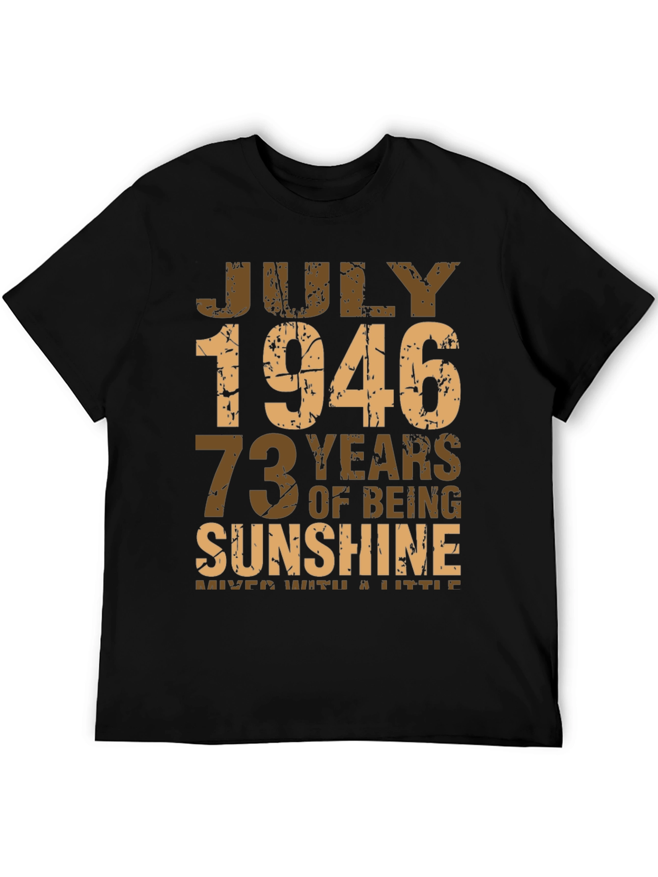 Black July 1946 Vintage Birthday T-Shirt view 5