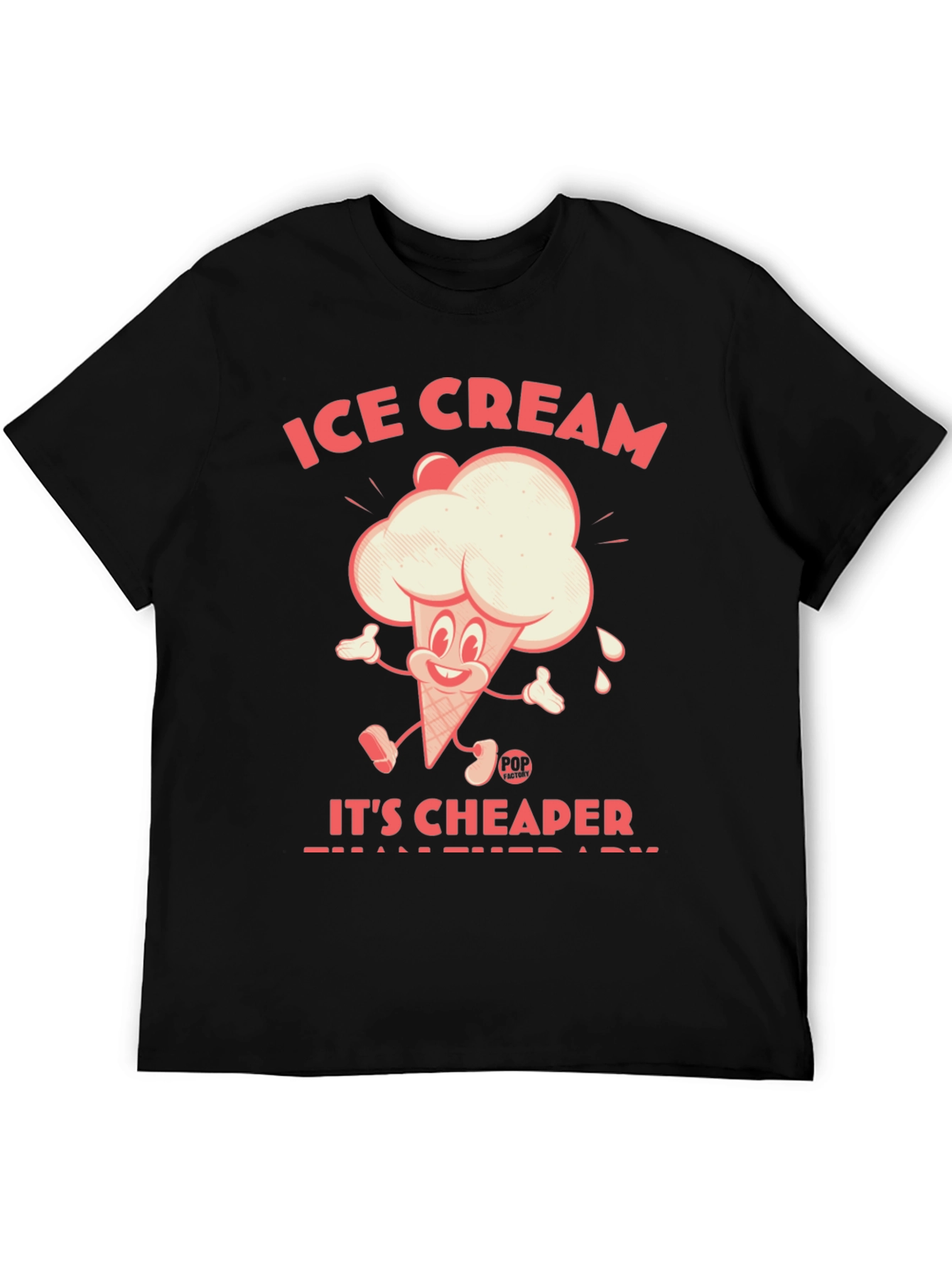 Black Ice Cream Cheaper Than Therapy Graphic Tee view 5