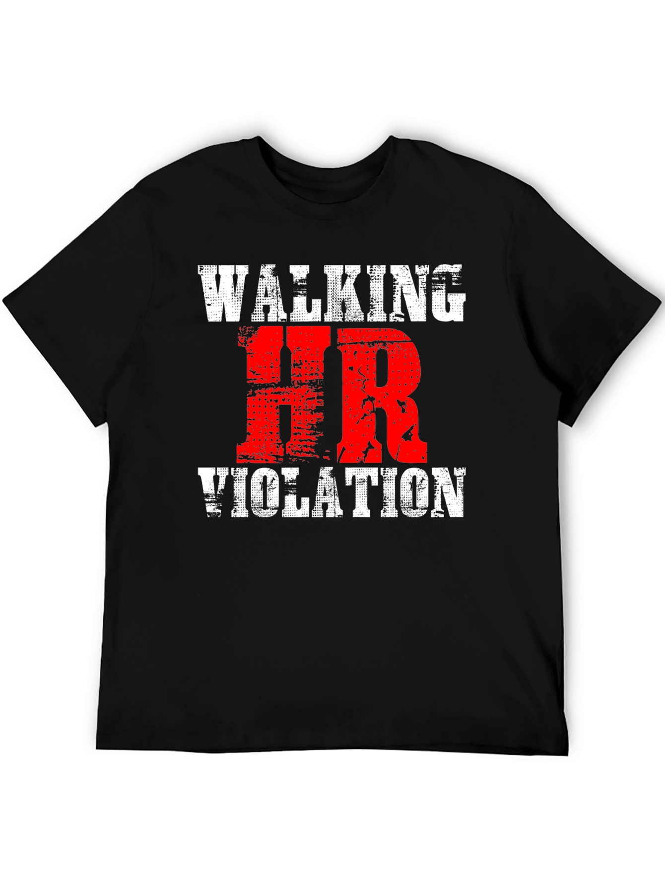 Black Walking HR Violation Novelty Graphic T-Shirt view 5