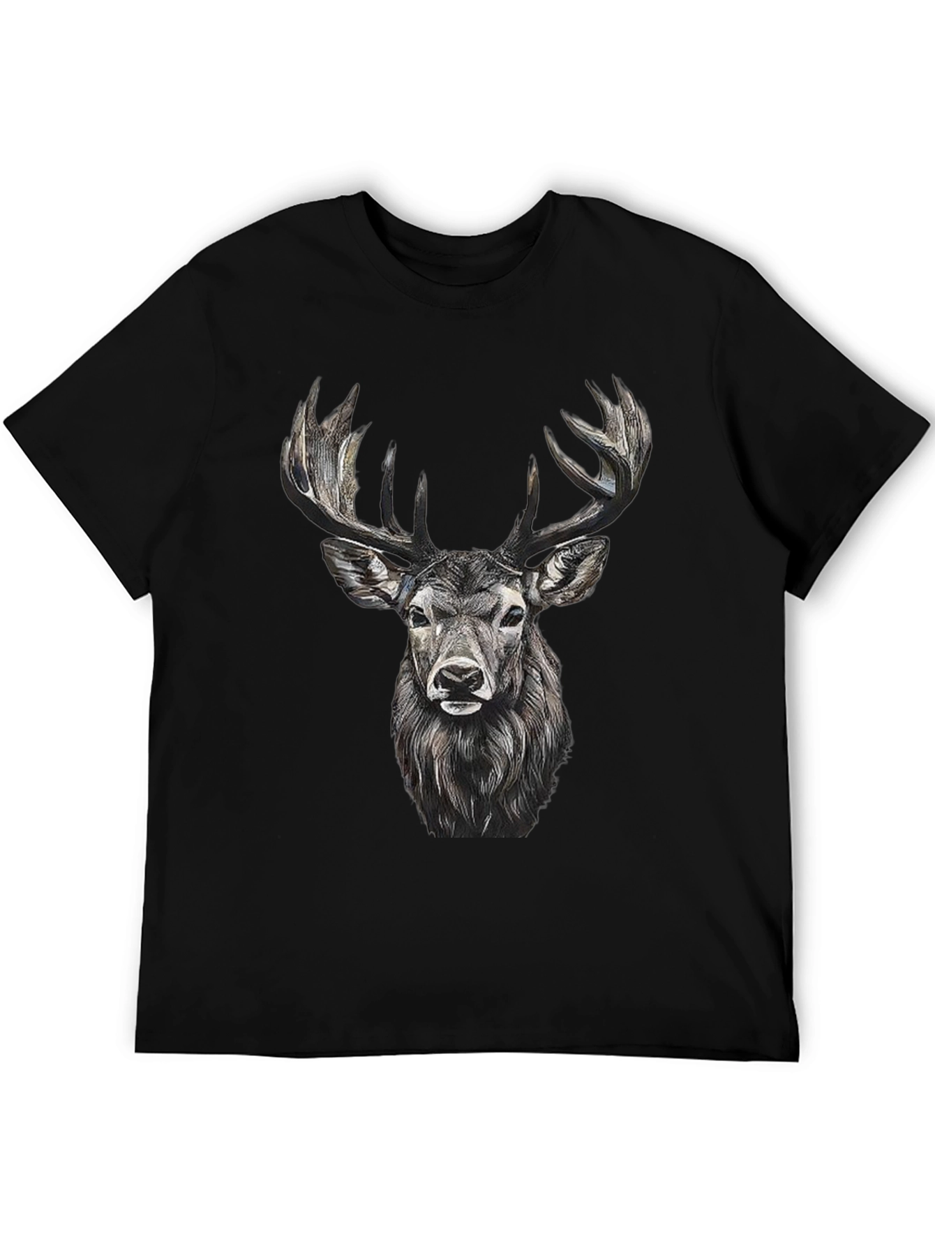 Black Deer Graphic Tee - Black Cotton Blend view 5