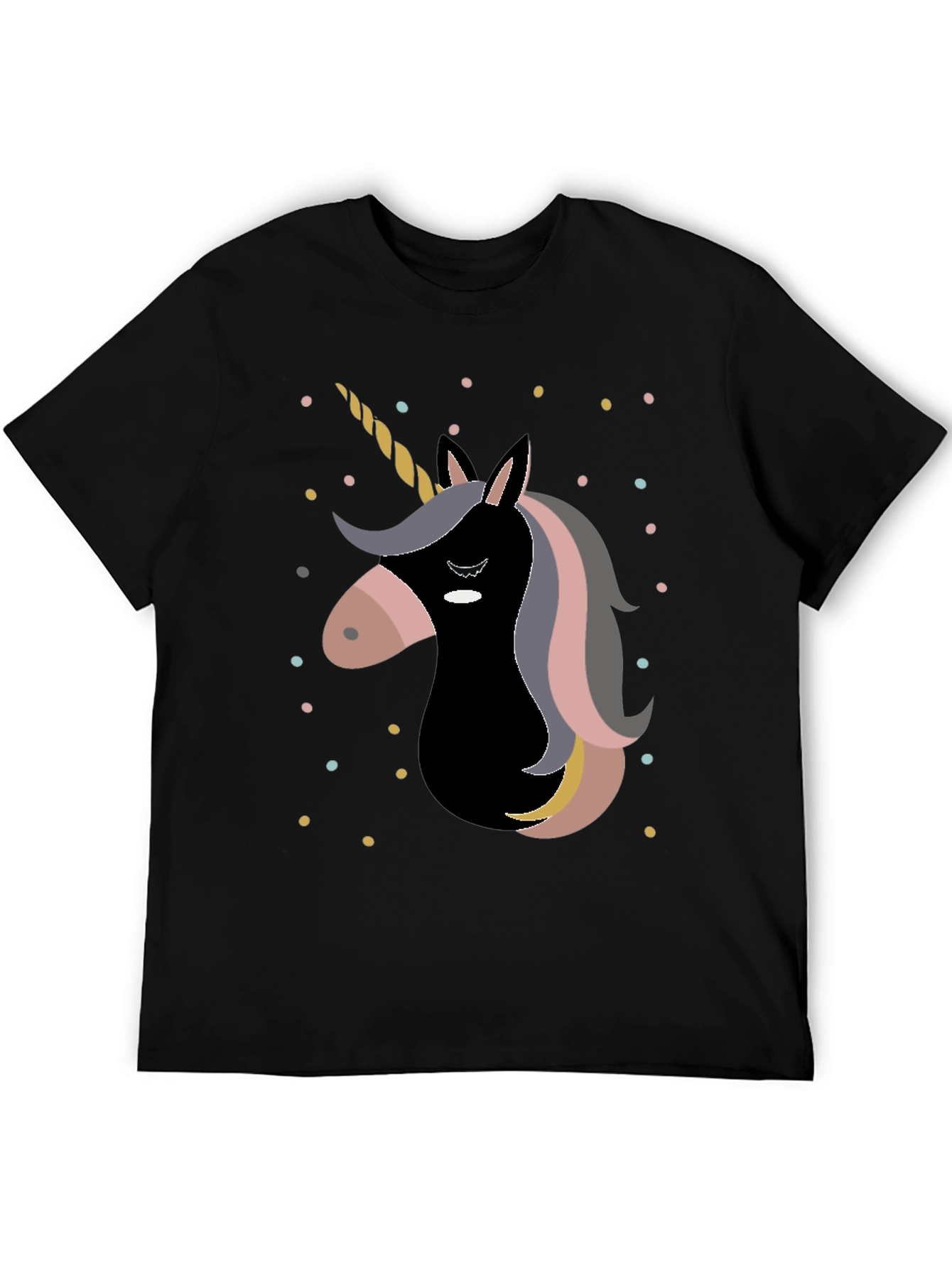 Black Unicorn Graphic Print Black T-Shirt view 5
