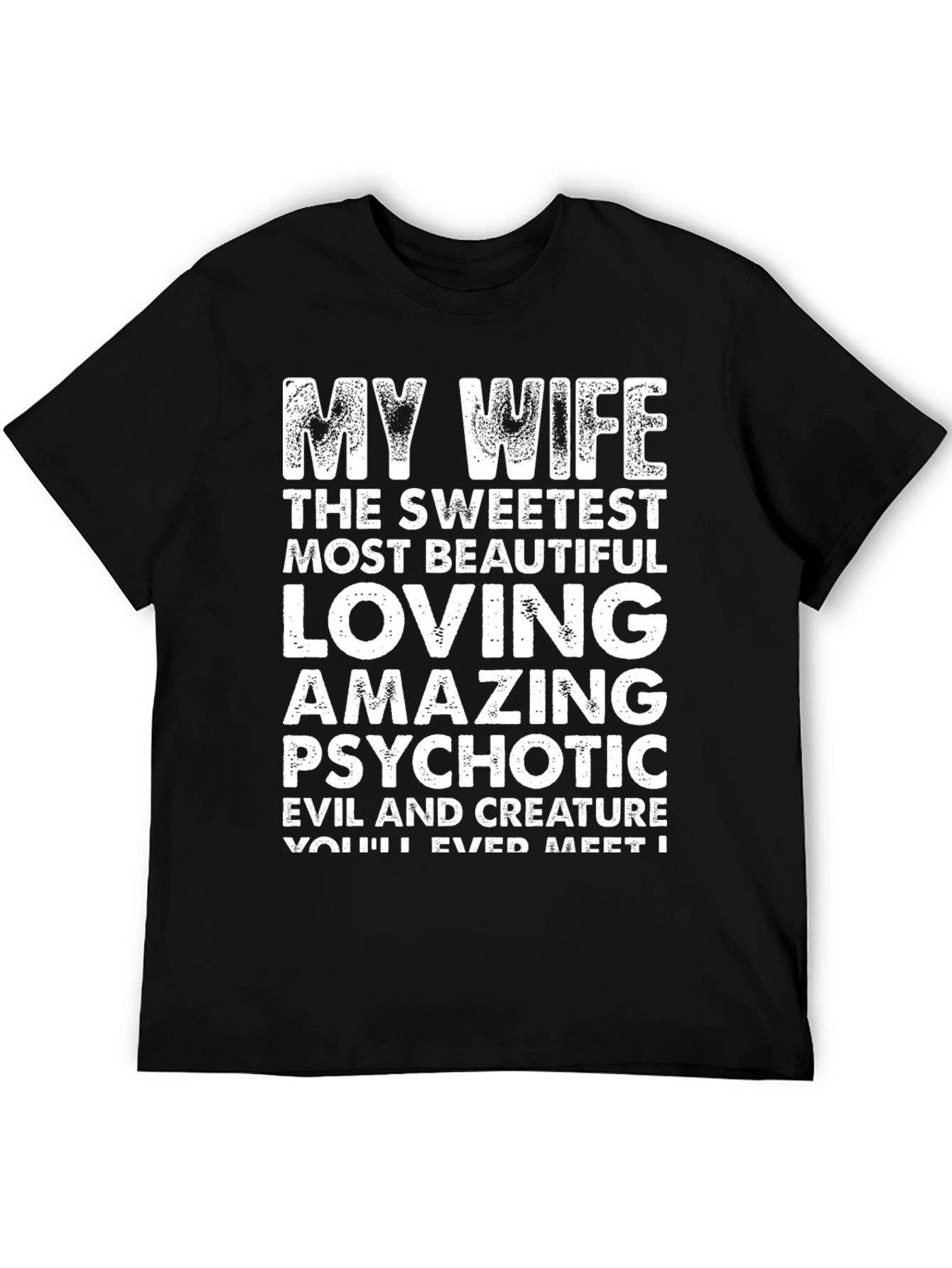Black My Wife Funny Graphic T-Shirt view 5