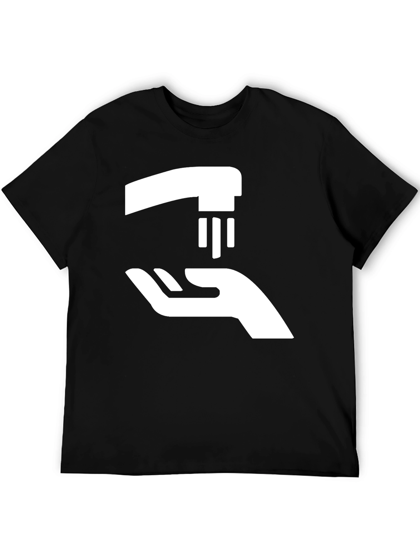 Black Wash Your Hands Black Graphic T-Shirt view 5