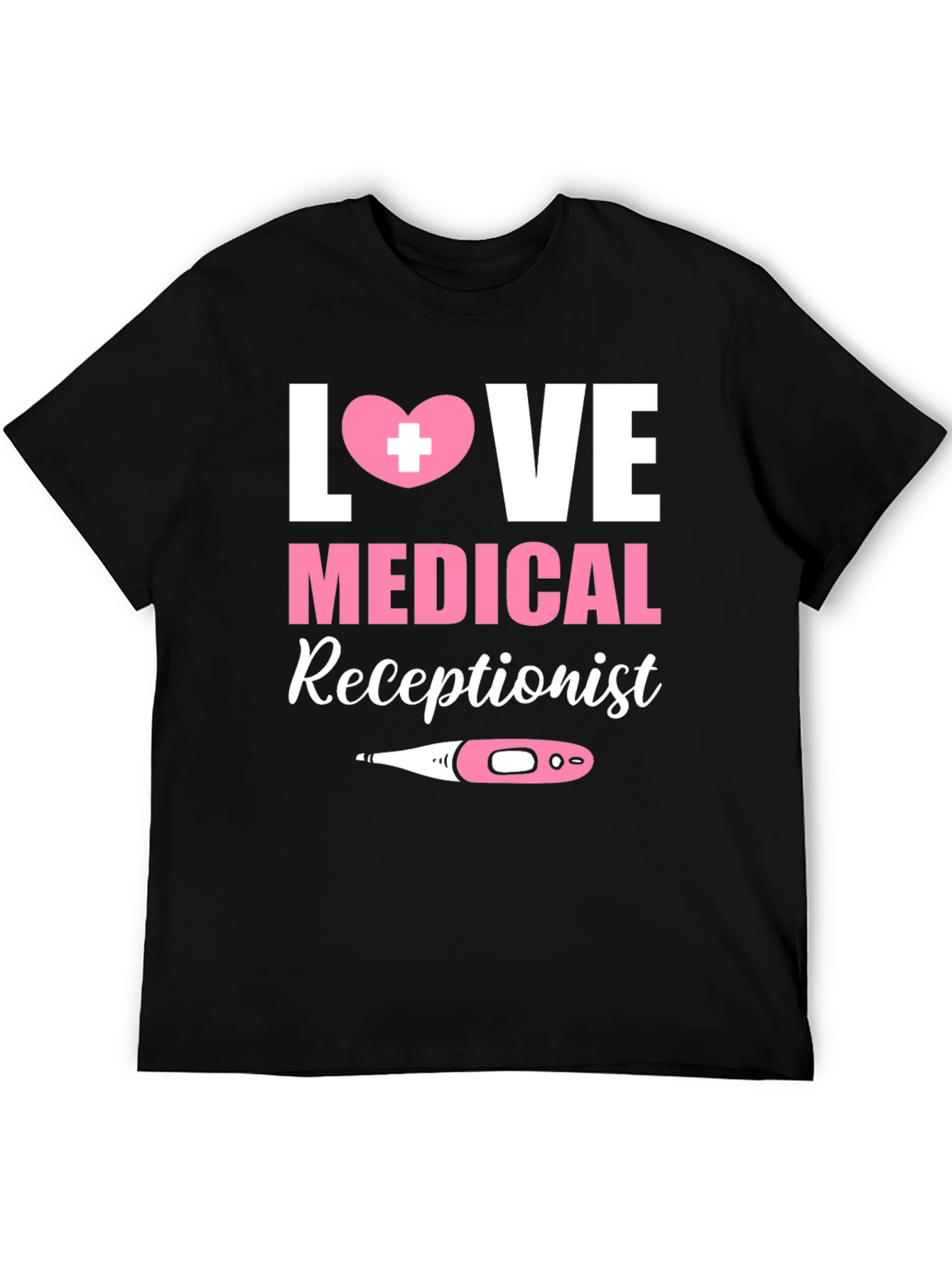 Black Love Medical Receptionist Graphic T-Shirt view 5