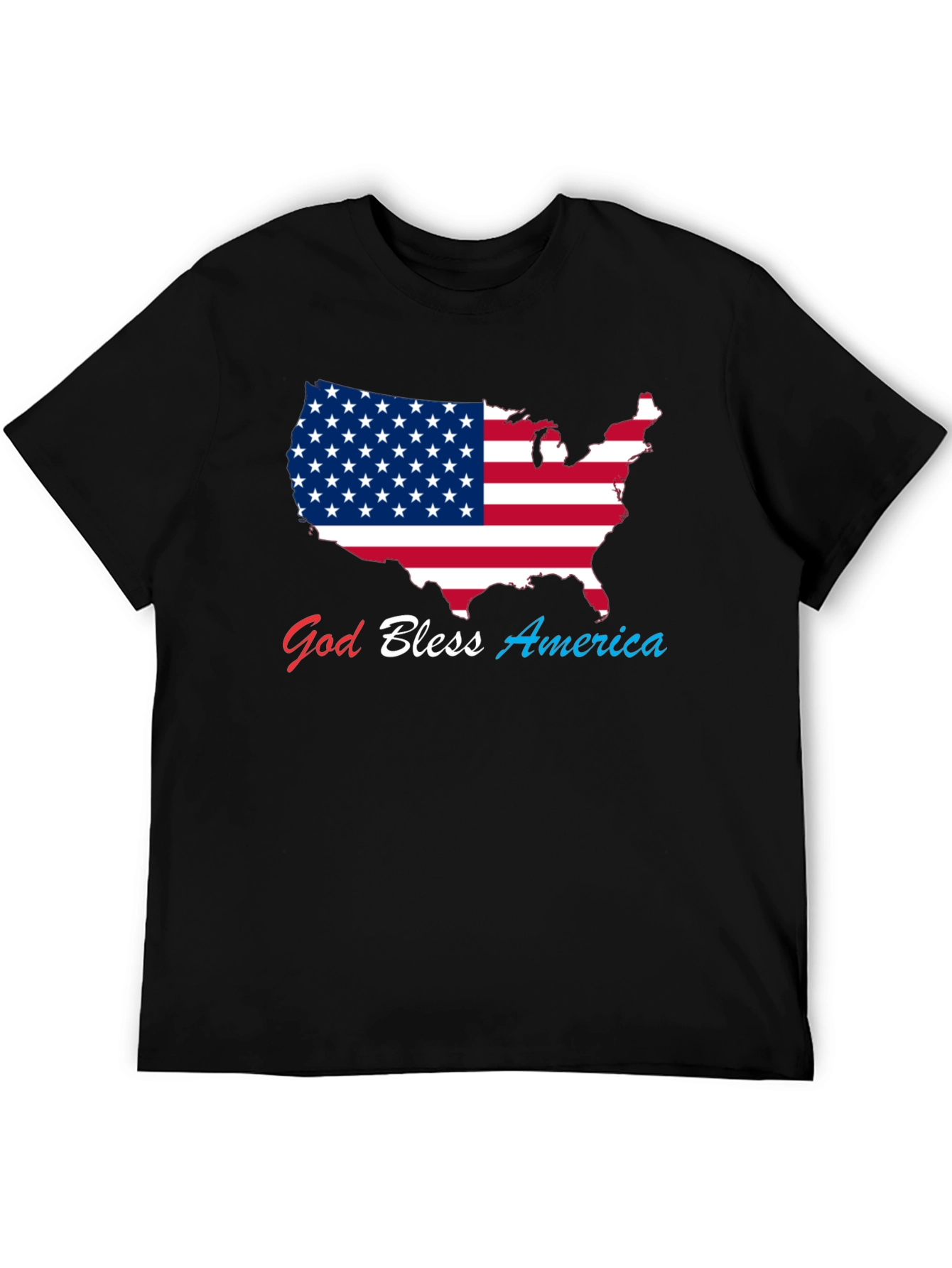 Black God Bless America USA Flag Patriotic T-Shirt view 5