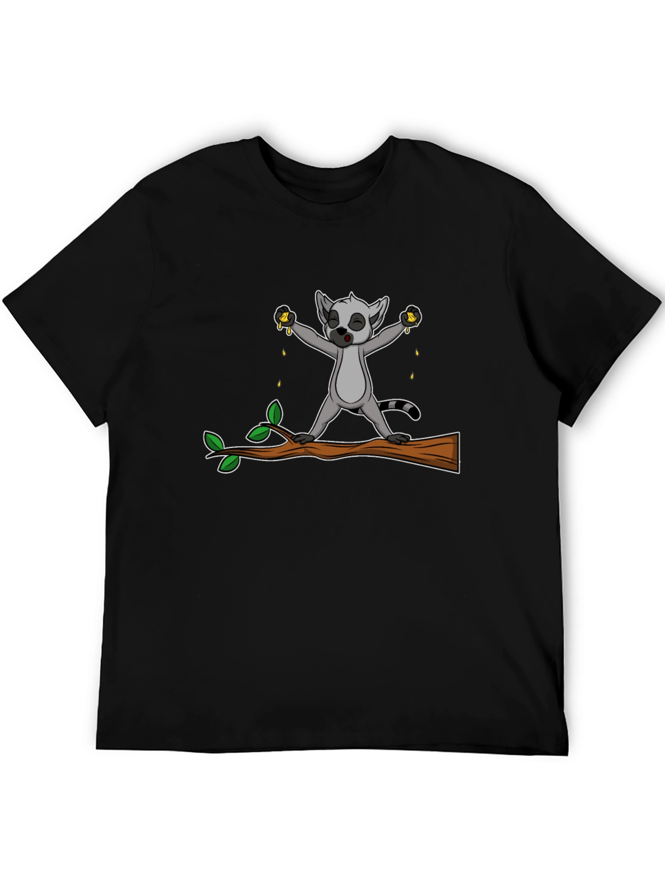 Black Lemur Squeezing Fruit Graphic Tee view 5