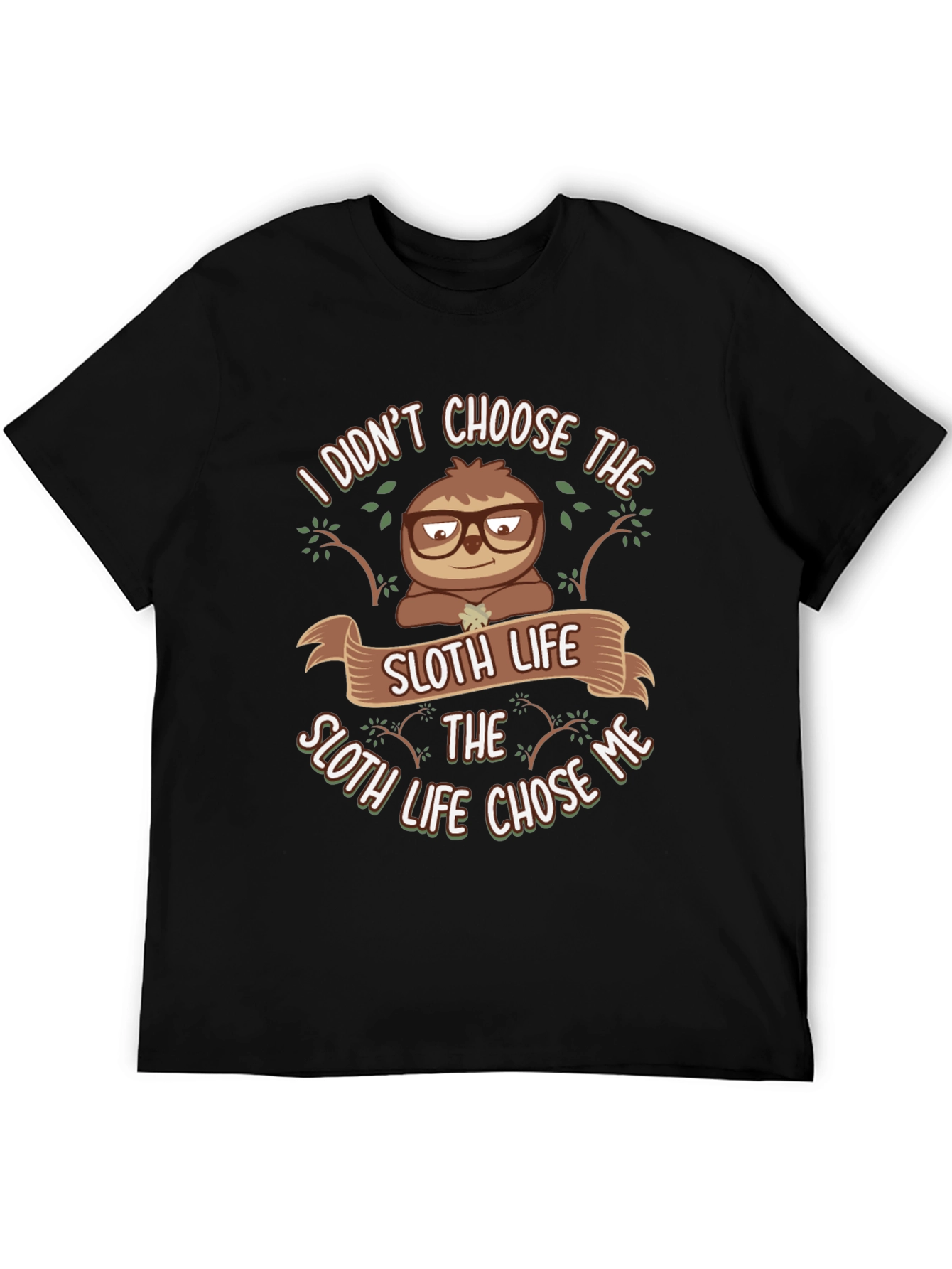 Black Sloth Life Graphic Tee - Funny Animal Lover T-Shirt view 5