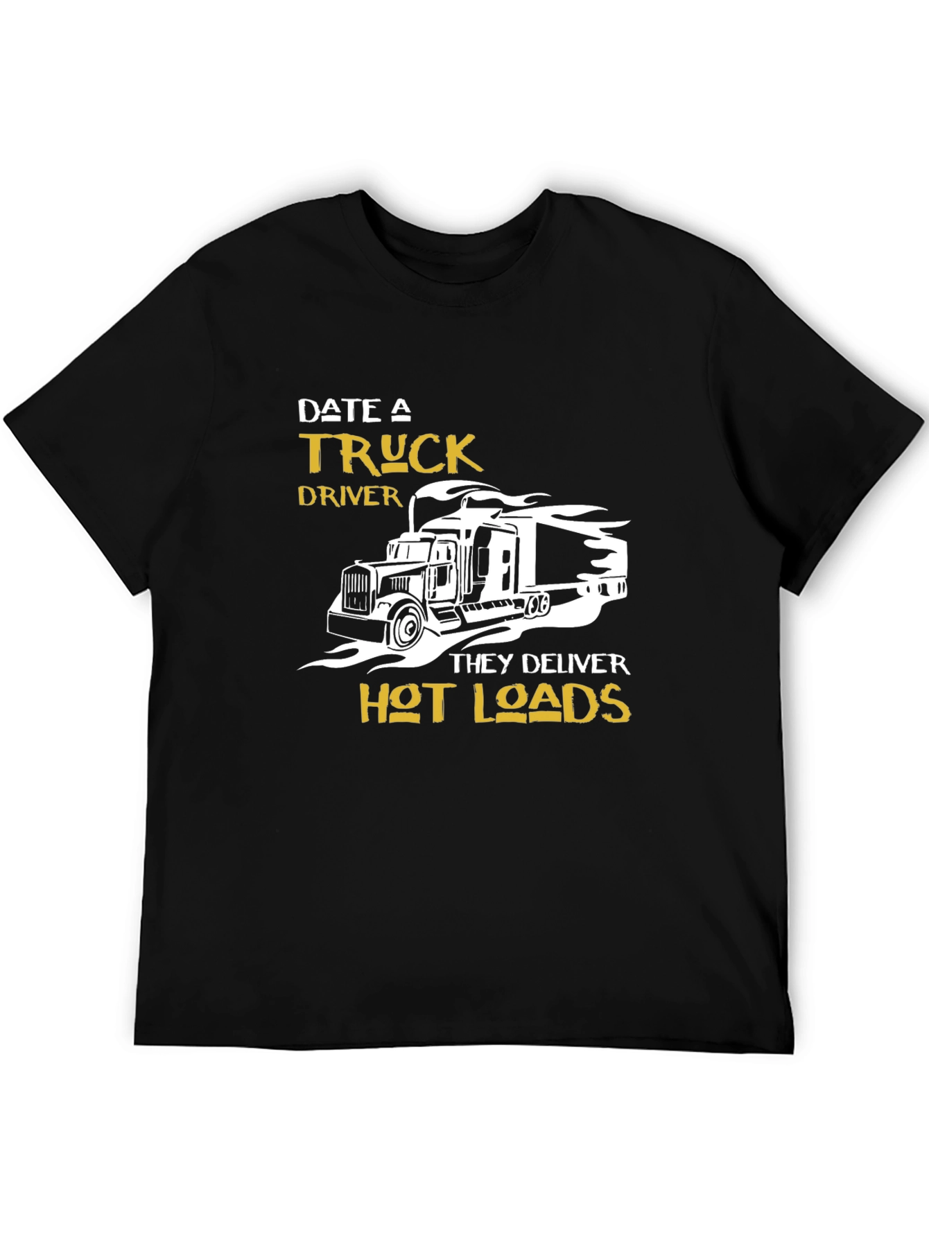 Black Date a Truck Driver Graphic T-Shirt - Black view 5