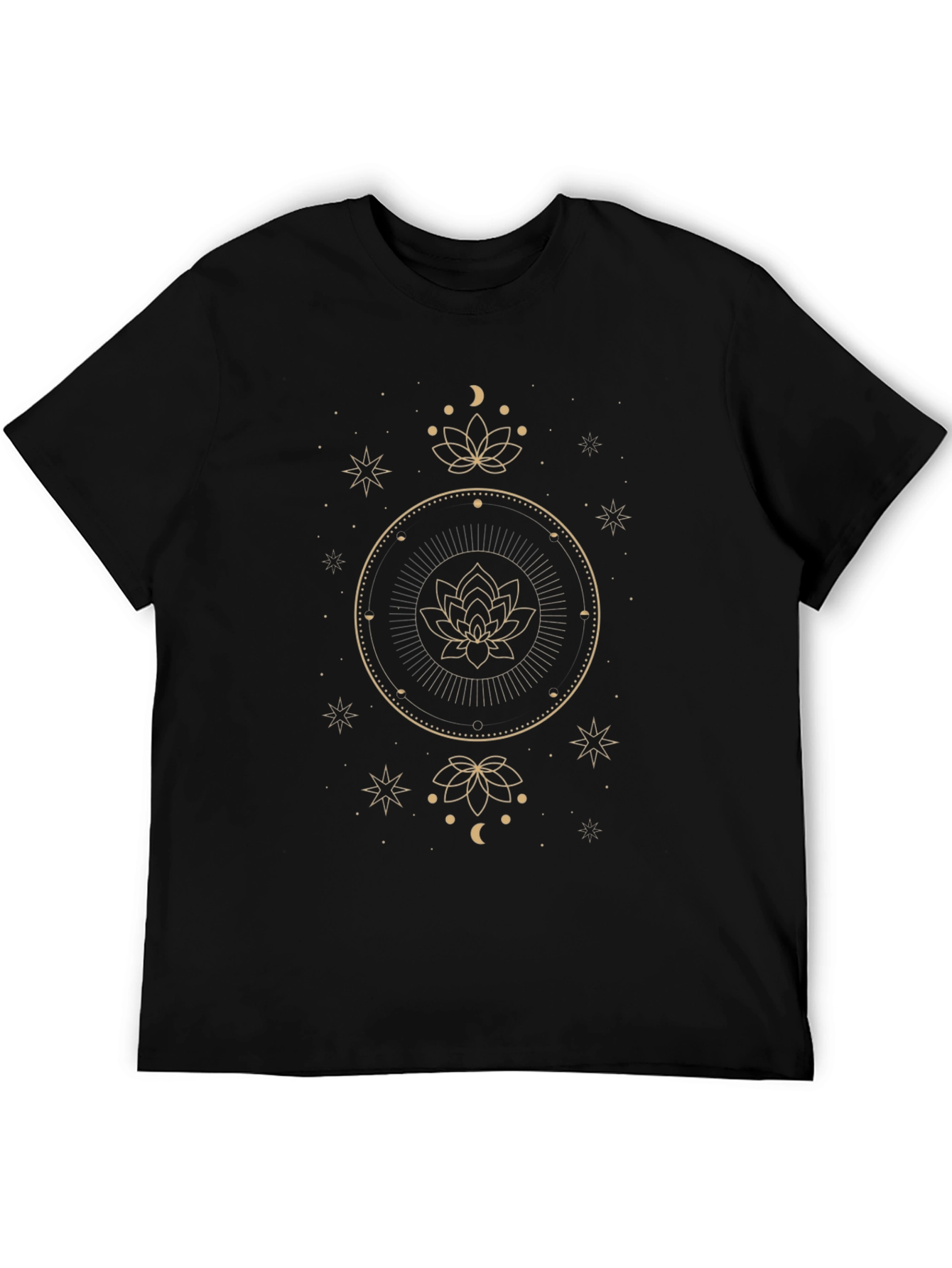 Black Mystic Lotus Graphic Tee - Stylish Black T-Shirt view 5