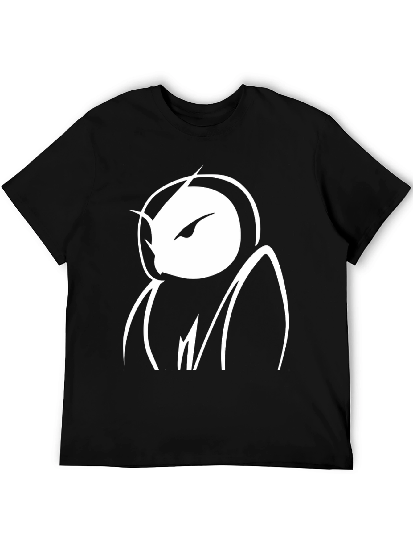 Abstract Owl Graphic Black T-Shirt - 5