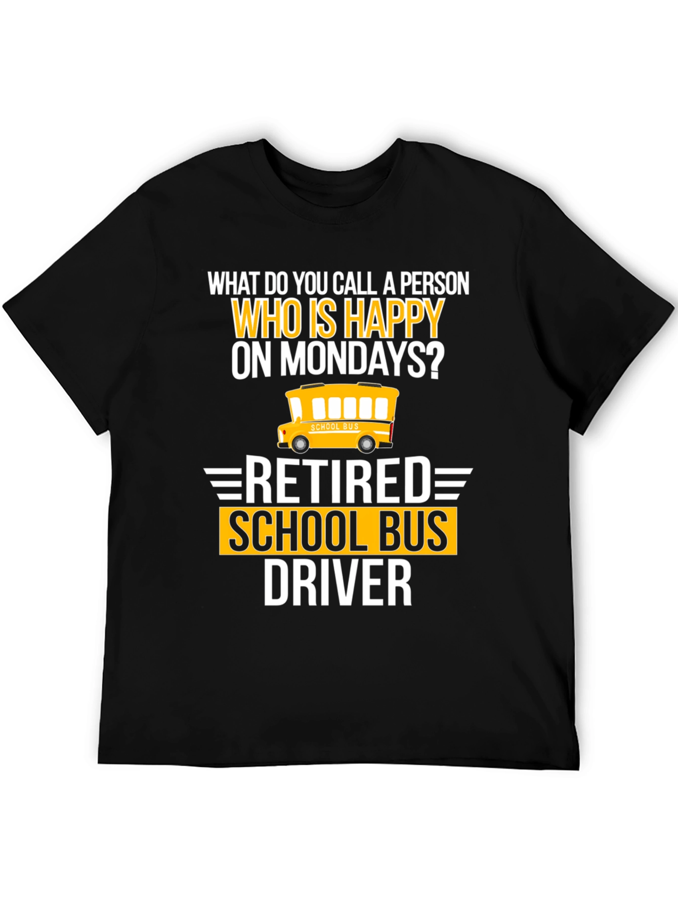 Black Retired School Bus Driver T-Shirt view 5