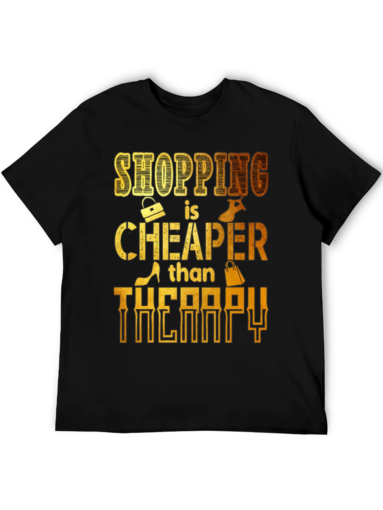 Shopping is Cheaper Than Therapy Graphic Tee - 5