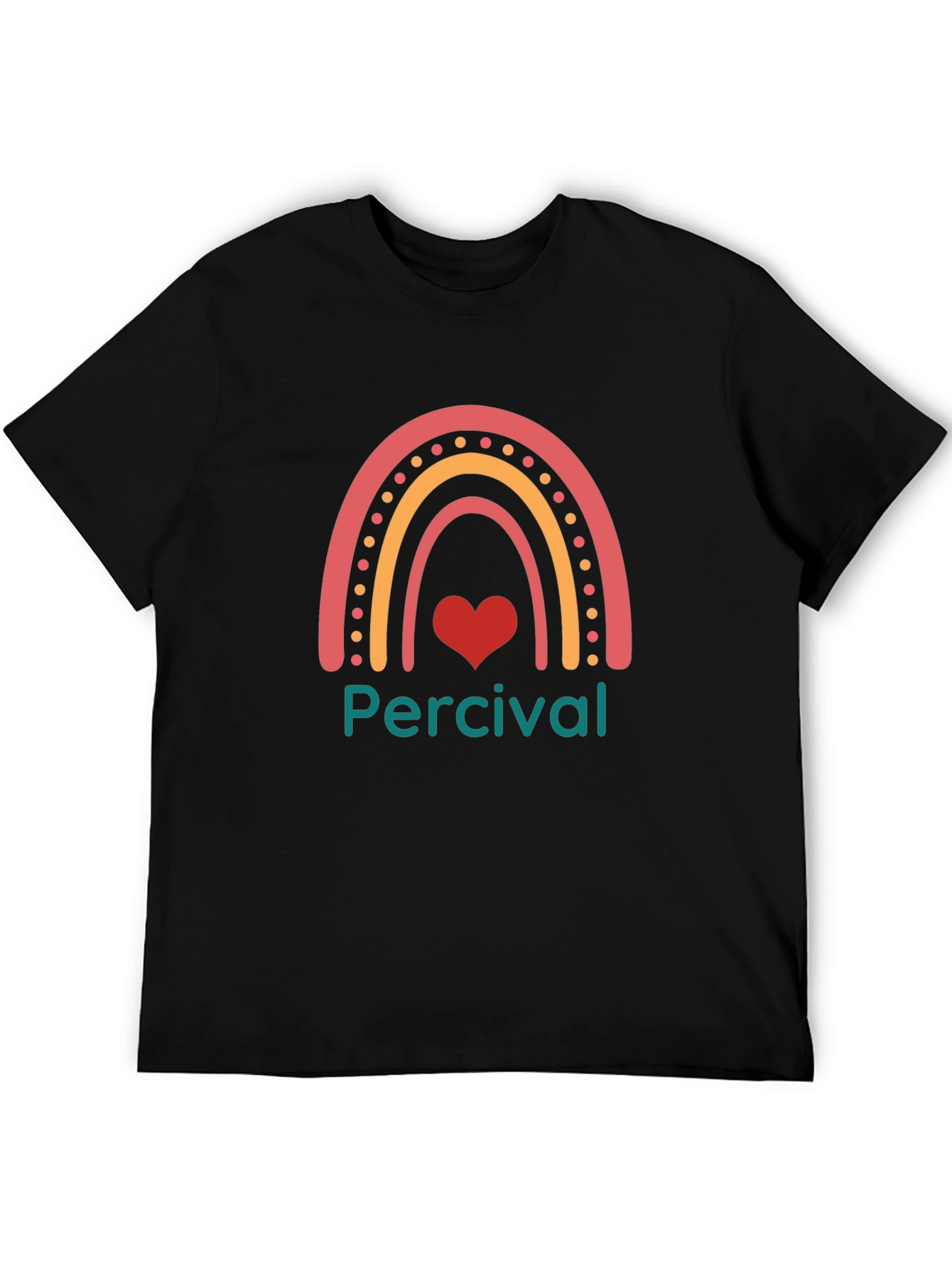 Black Percival Rainbow Heart T-Shirt - Black view 5