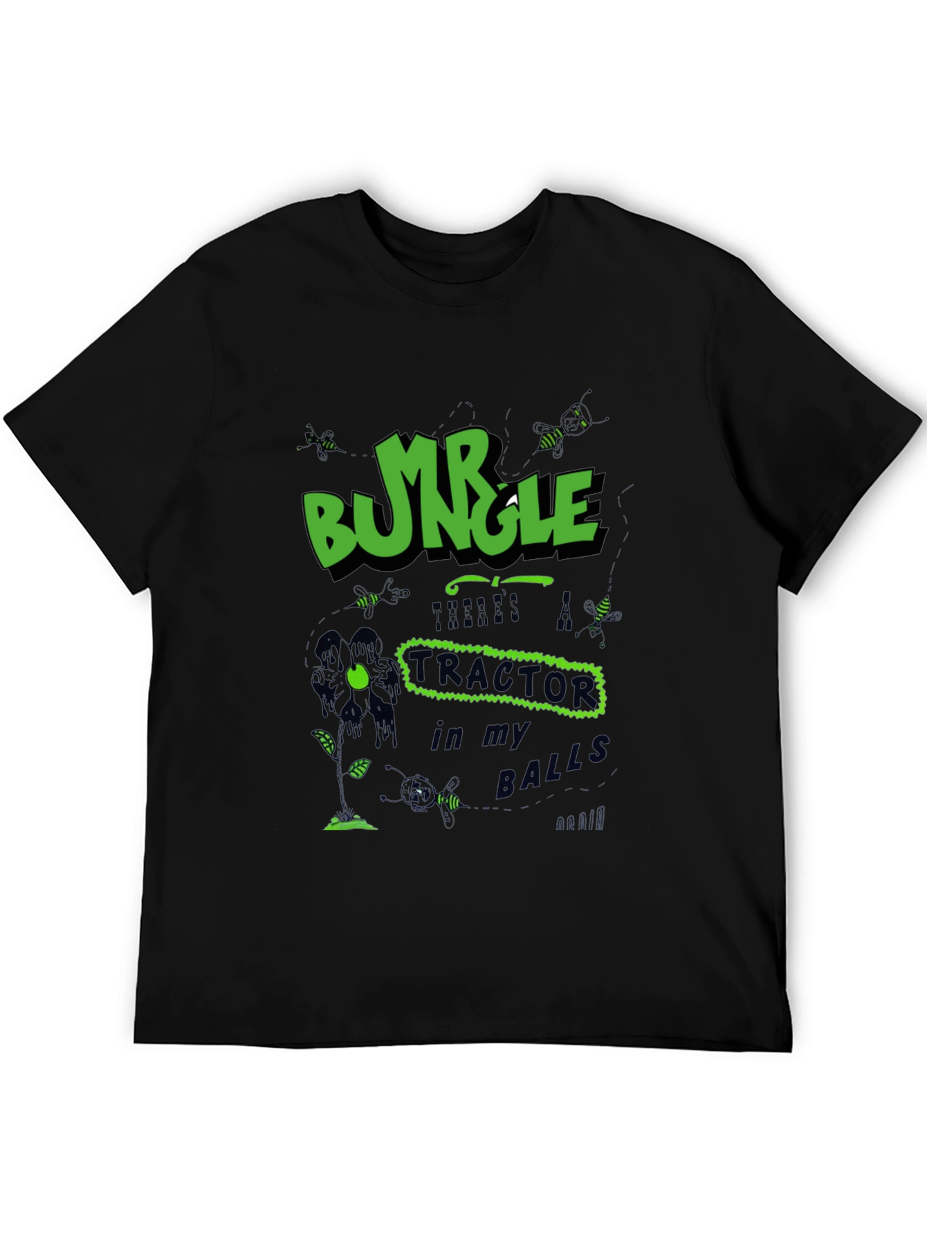 Black Mr. Bungle Tractor Balls T-Shirt view 5