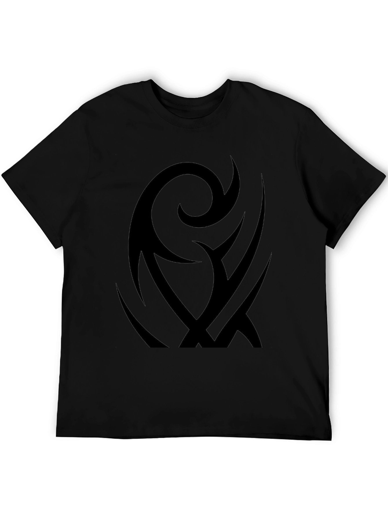 Black Tribal Graphic Black T-Shirt view 5