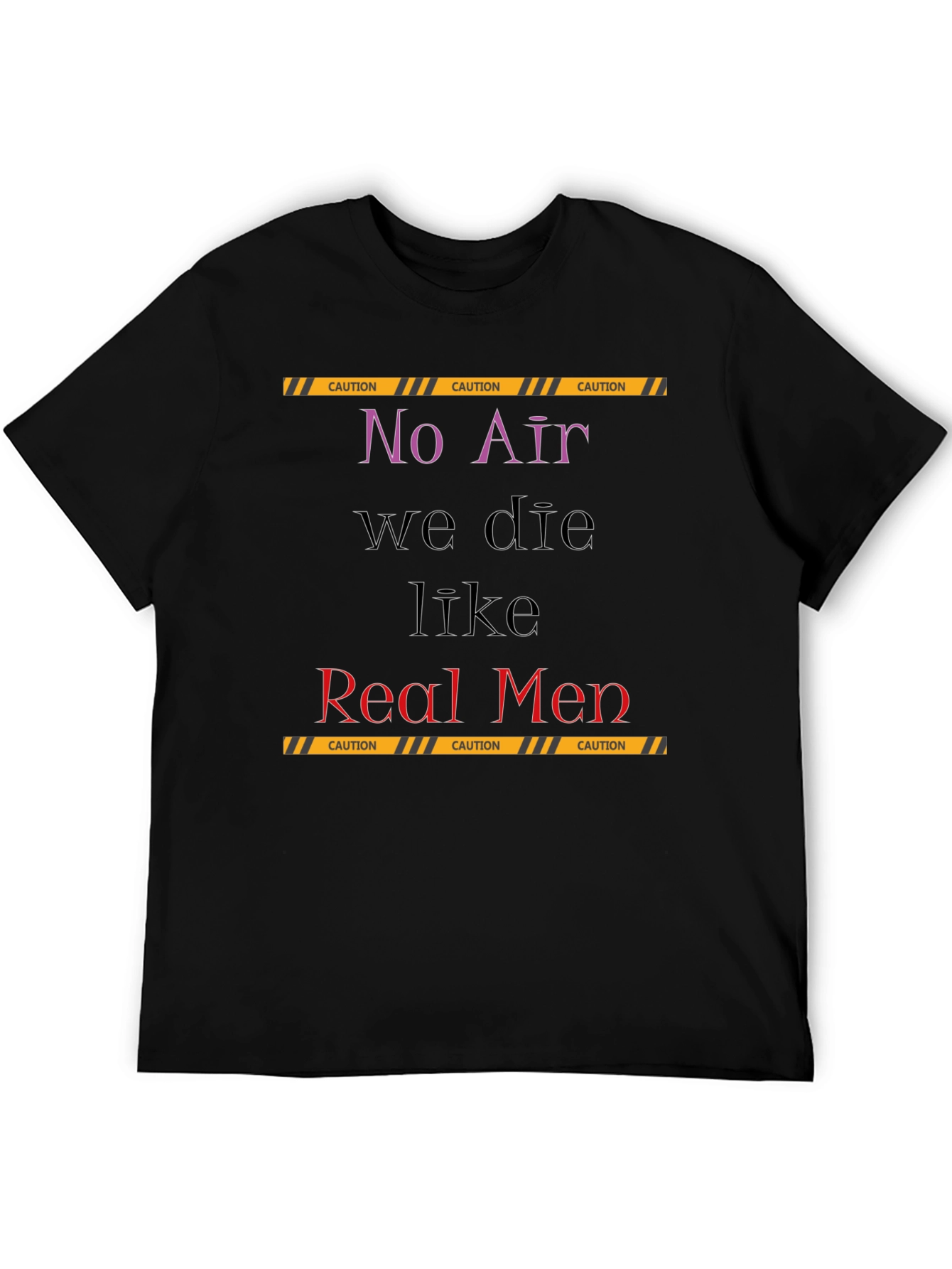 Black No Air Real Men Graphic T-Shirt view 5
