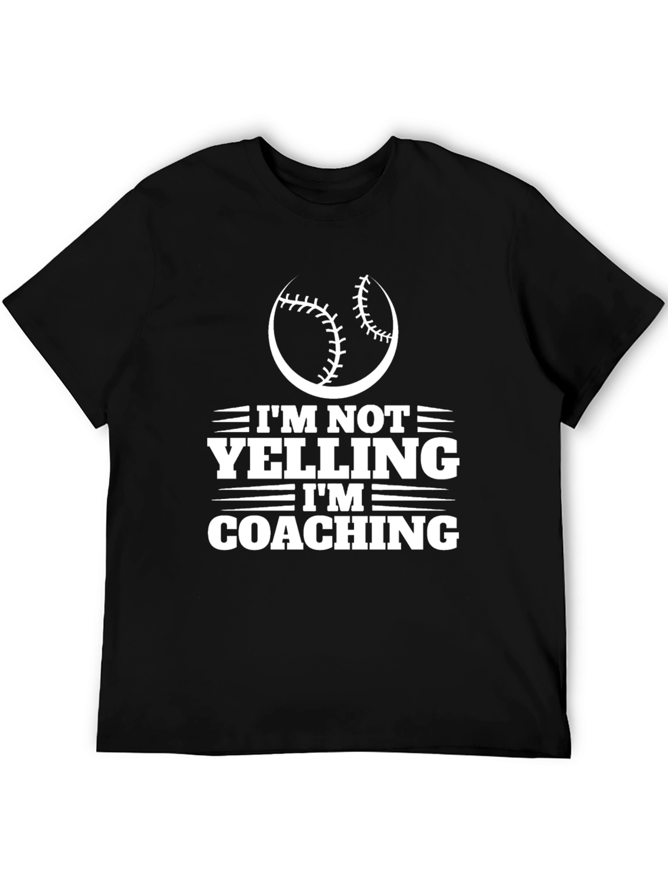 Black I'm Not Yelling I'm Coaching T-Shirt view 5