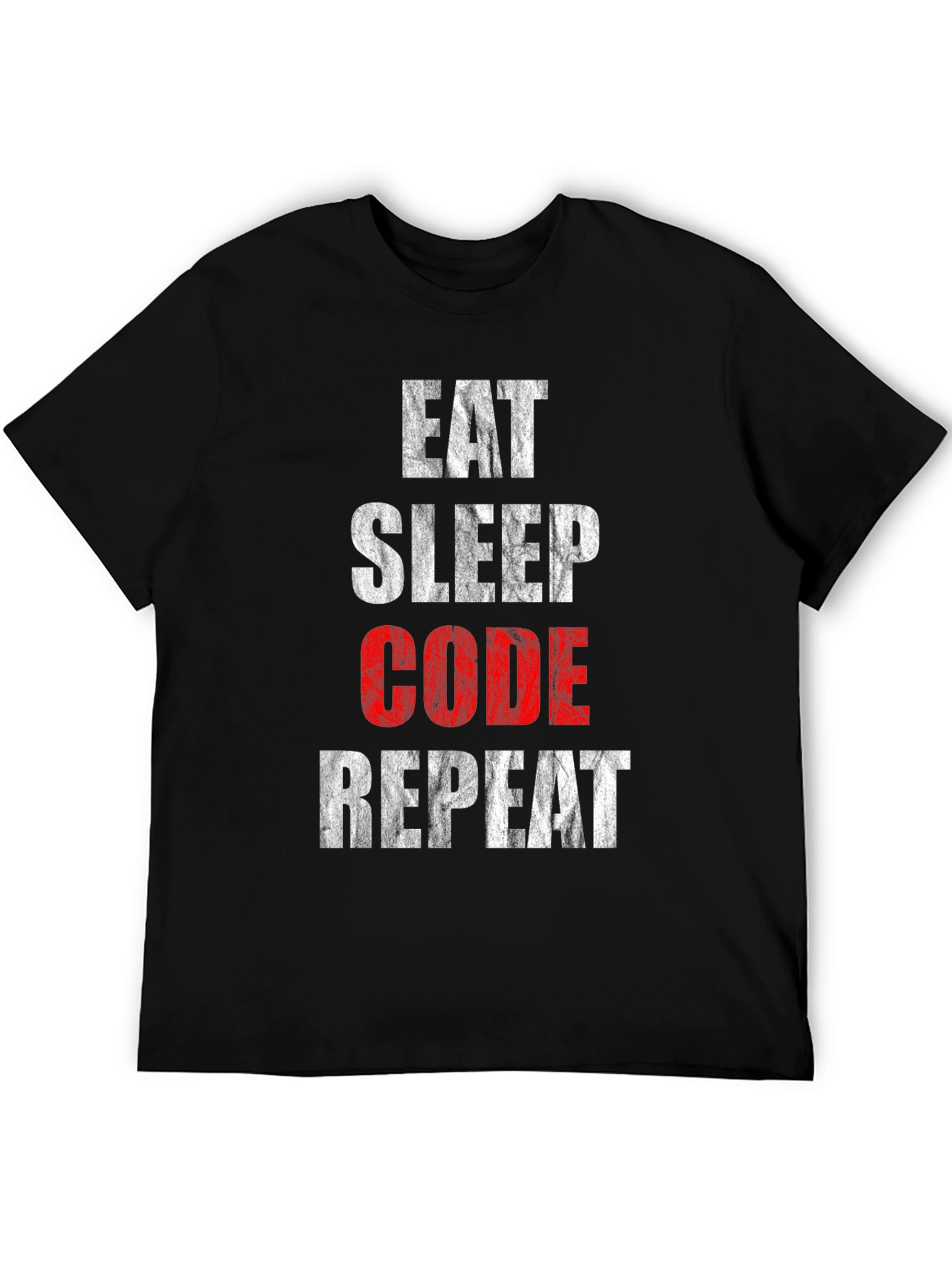 Black Eat Sleep Code Repeat Graphic Tee view 5