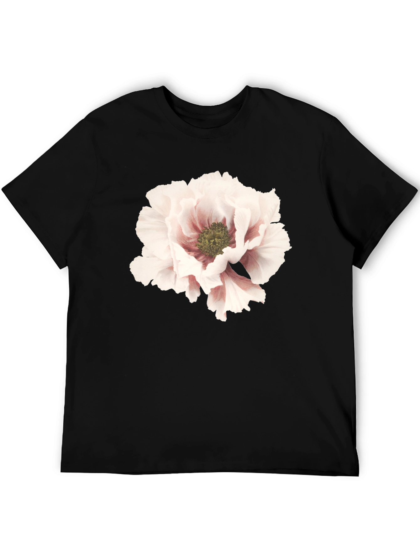 Black Floral Print Black Tee view 5