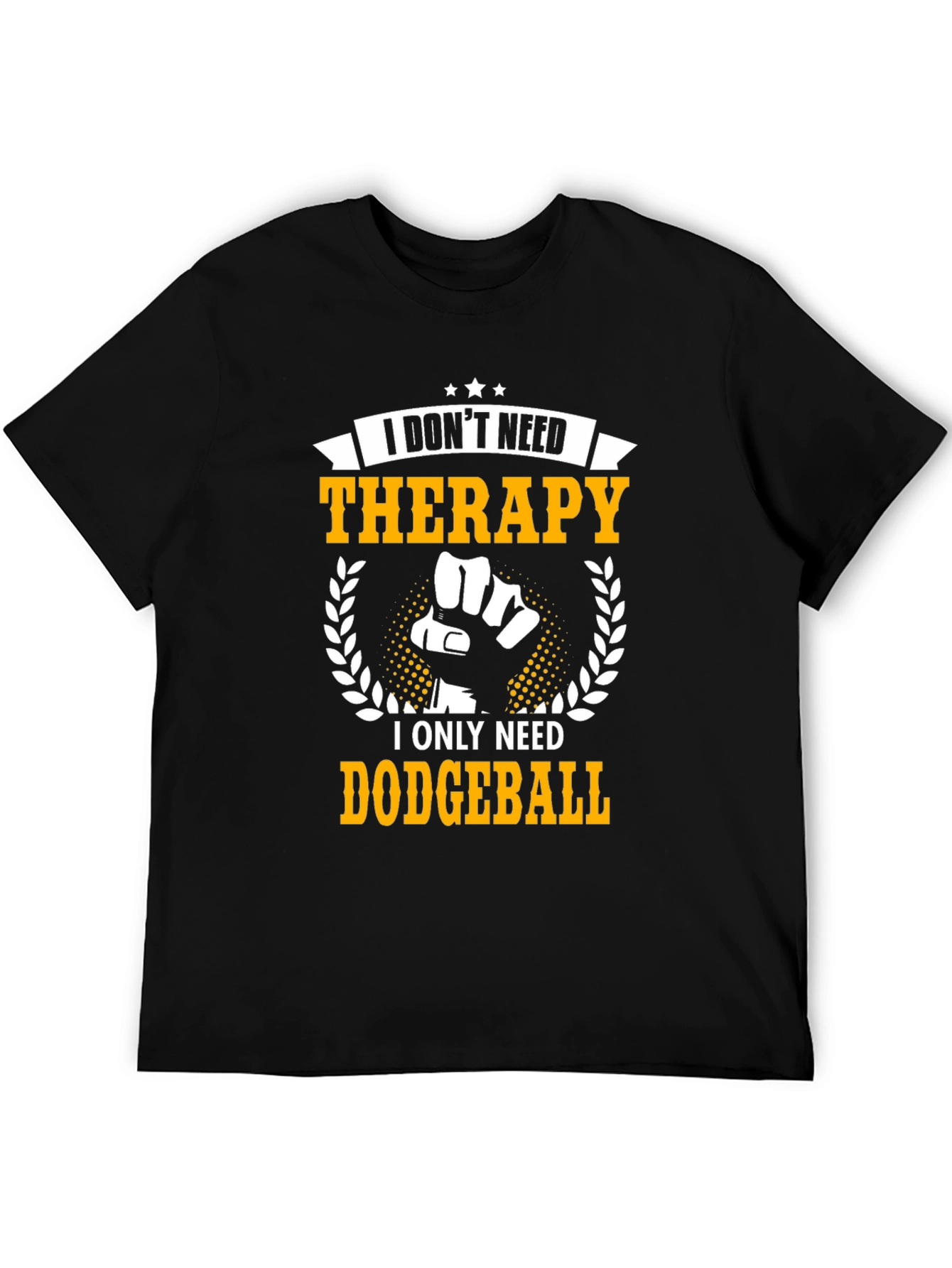 Black Dodgeball Therapy T-Shirt - Funny Sport Tee view 5