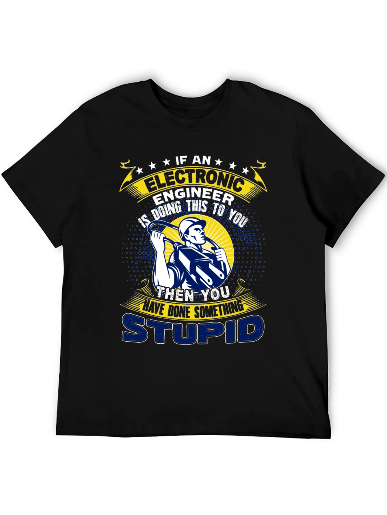 Black Electronic Engineer Funny T-Shirt view 5