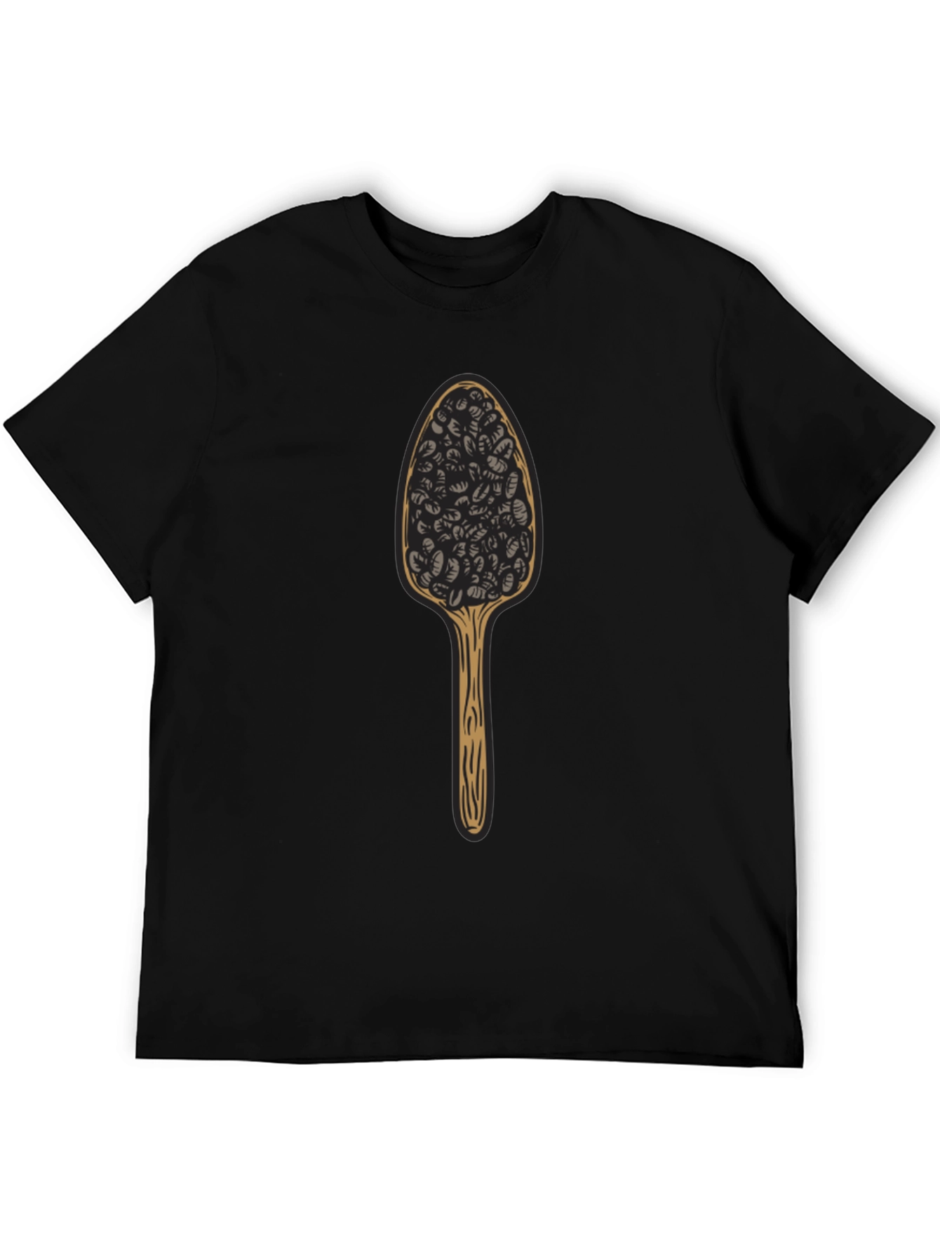 Black Novelty Spoon Black T-Shirt view 5