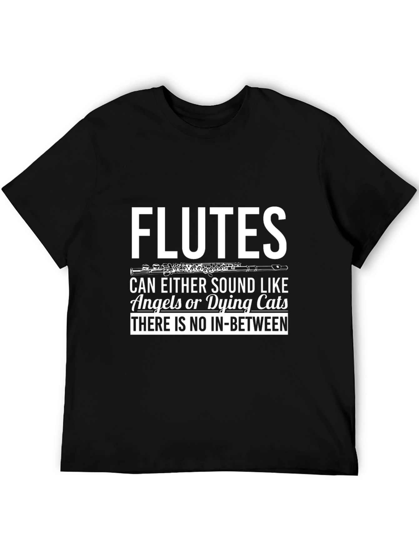 Black Flute Lover's Tee: Angels or Dying Cats Music Humor view 5