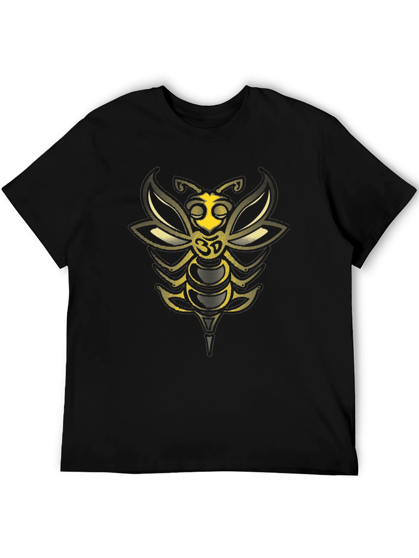 Black Wasp Graphic T-Shirt - Black Cotton Tee view 5
