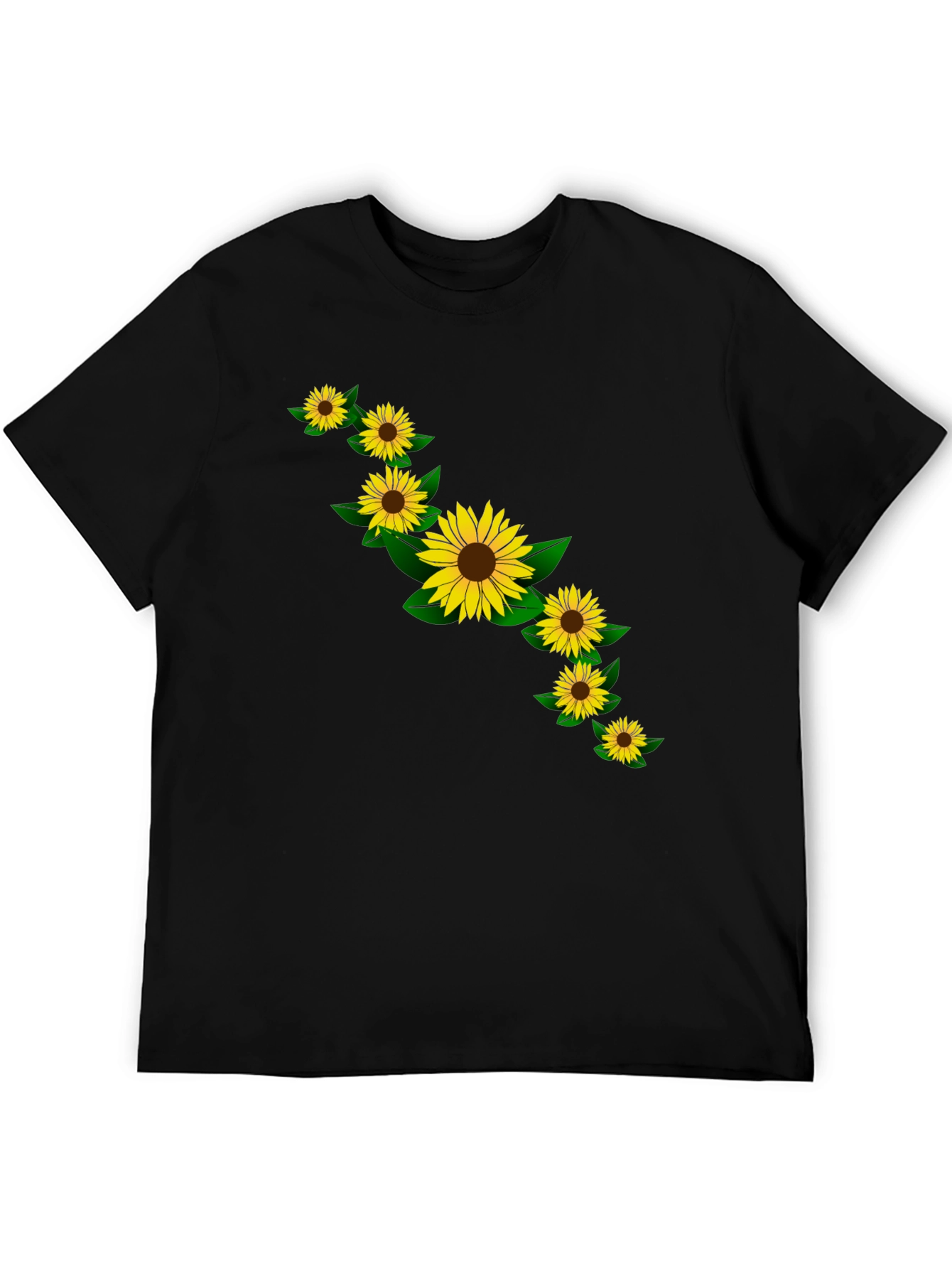 Black Sunflower Graphic Black T-Shirt view 5