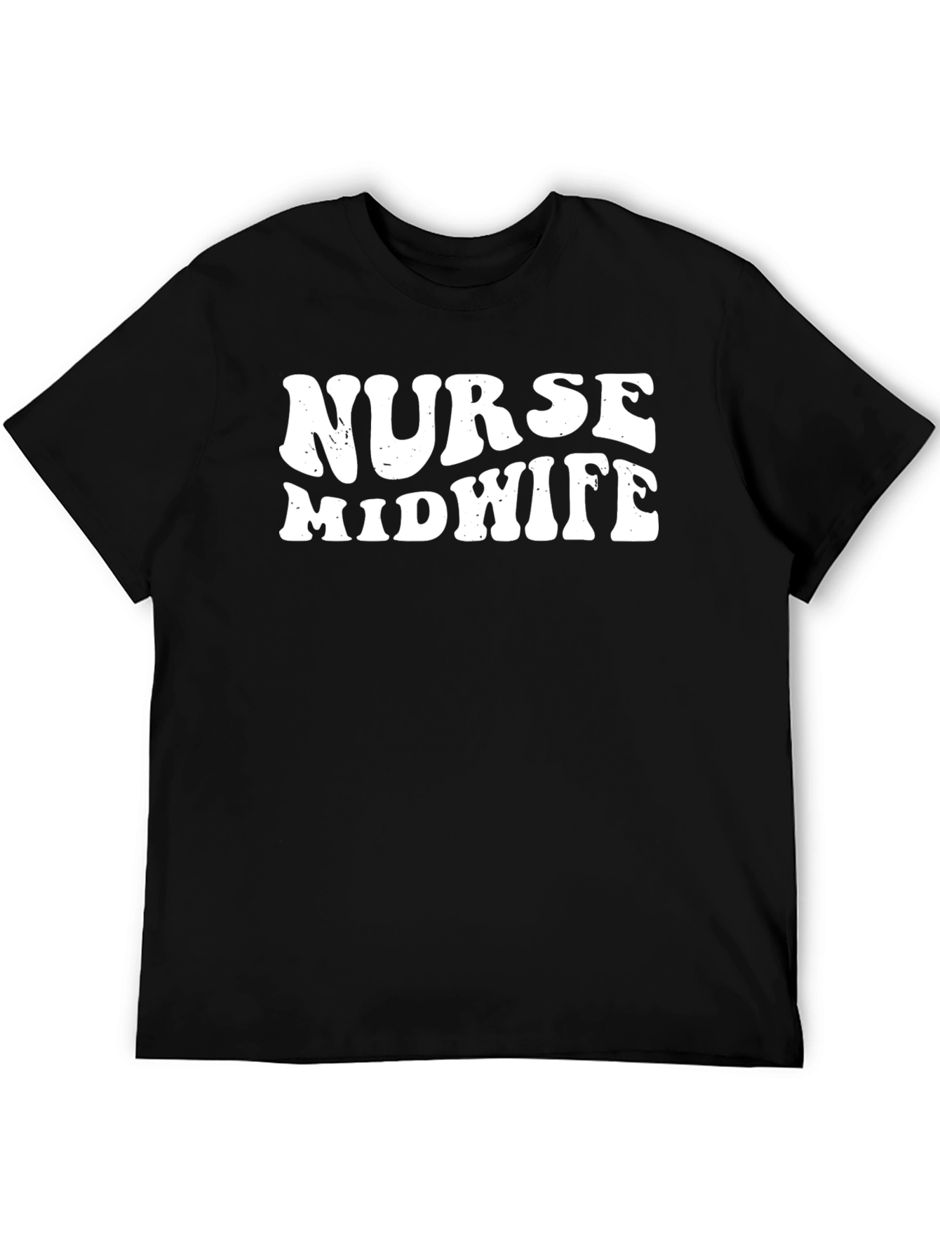 Black Nurse Midwife Graphic T-Shirt - Black view 5