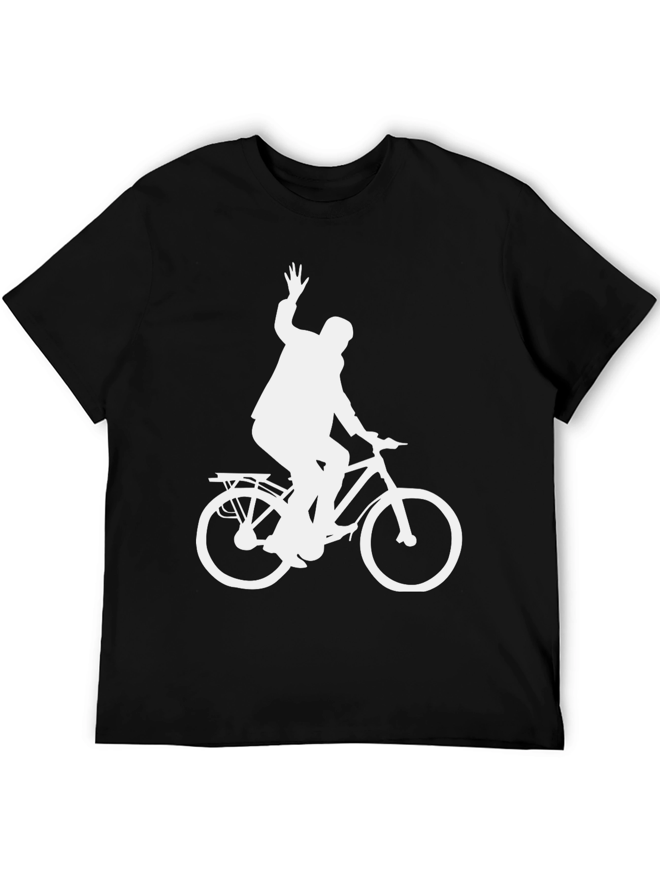Black Cyclist Graphic T-Shirt - Black Cotton Tee view 5