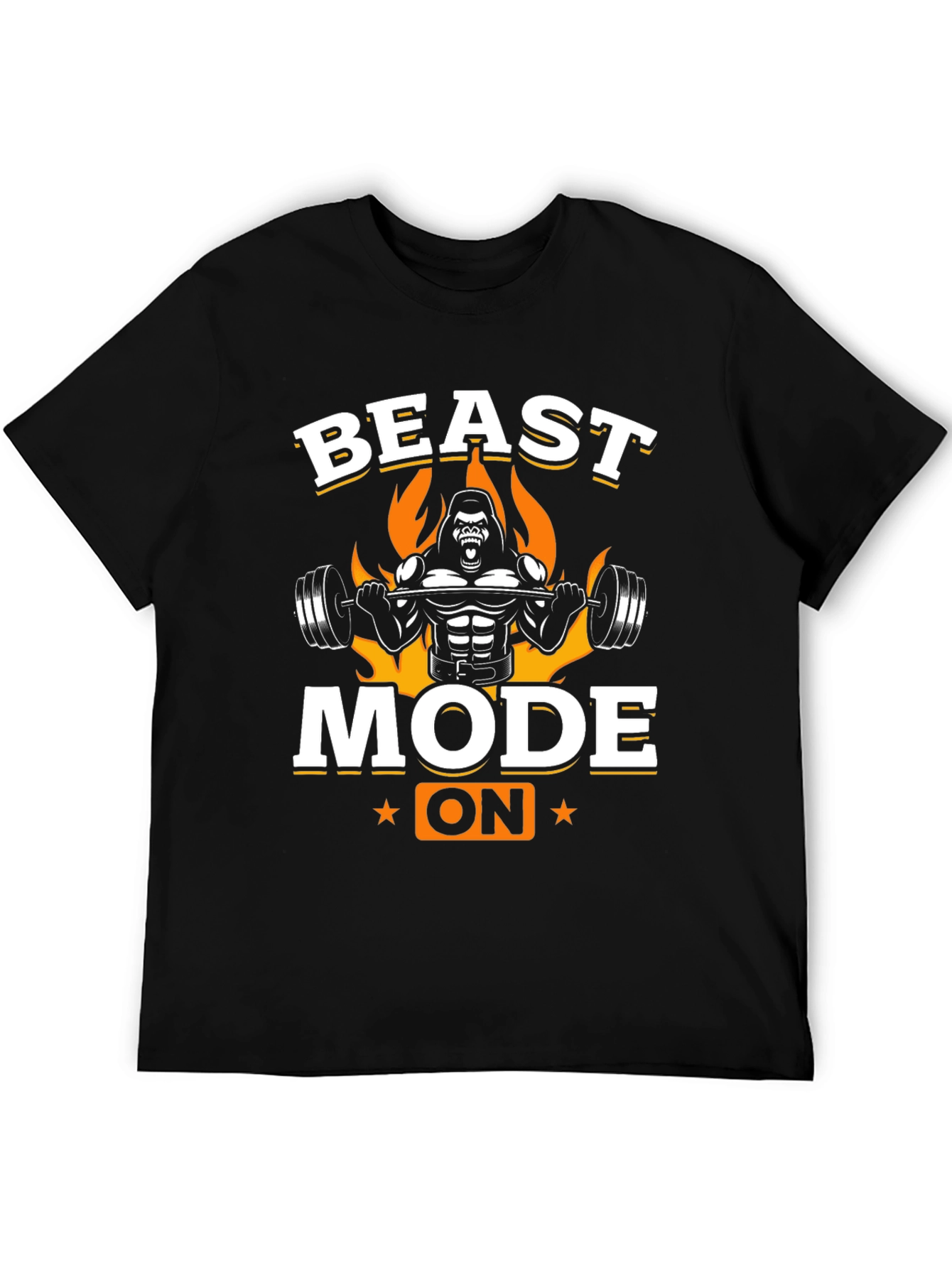 Black Beast Mode On Gorilla Gym T-Shirt view 5