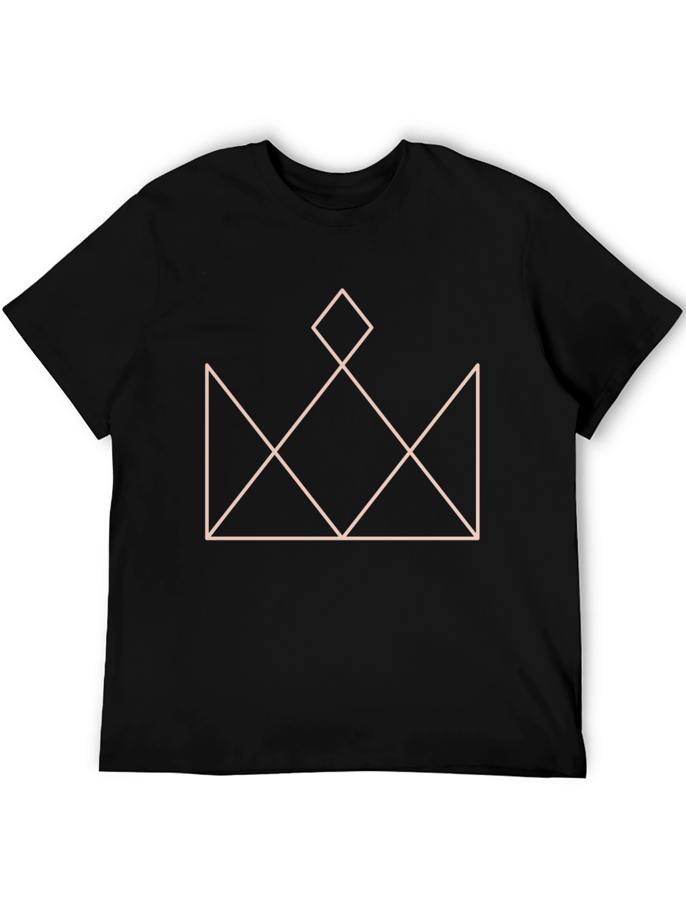 Black Geometric Crown Graphic T-Shirt - Stylish Black Tee view 5