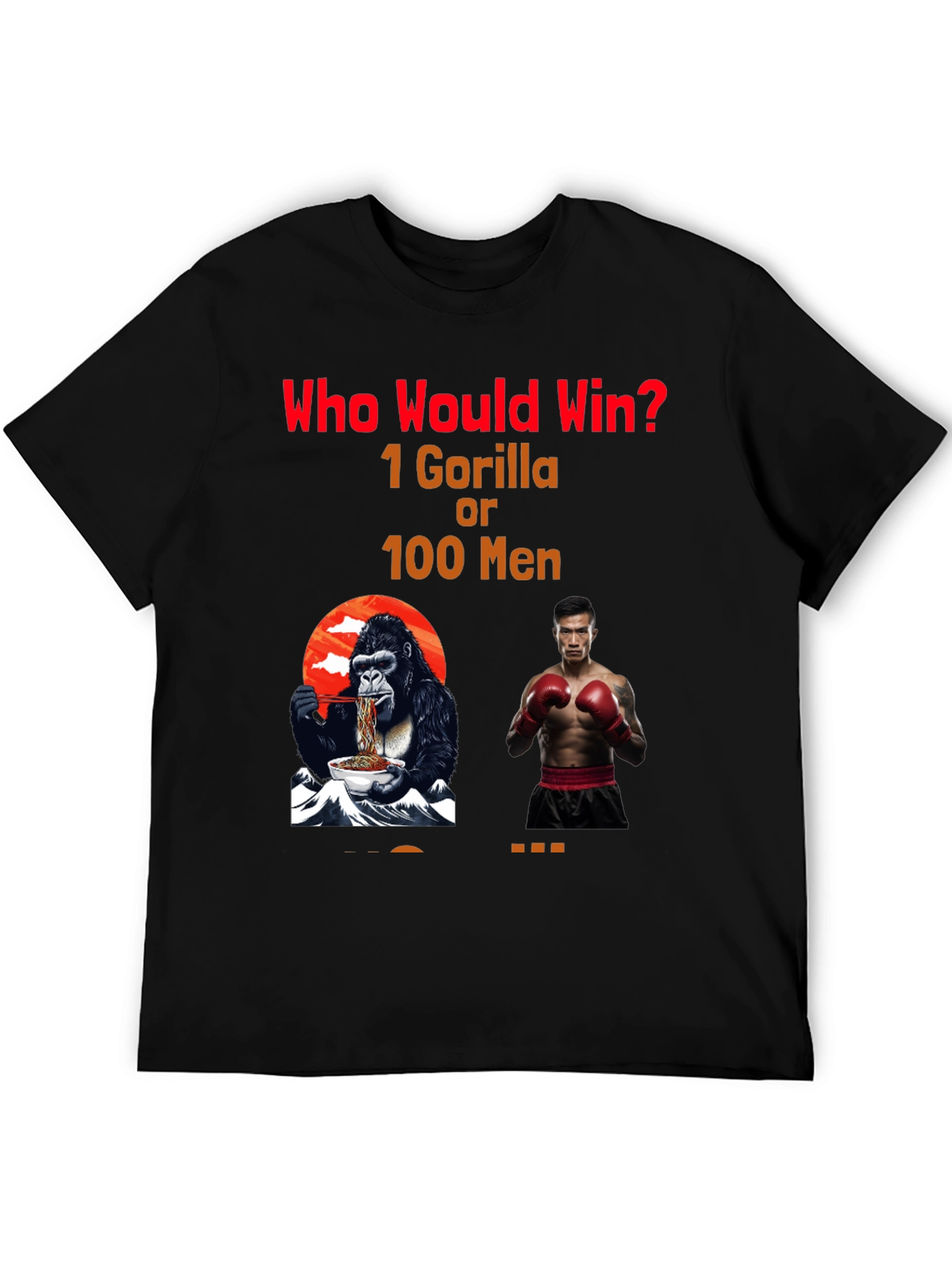 Black Gorilla vs Men Graphic T-Shirt view 5