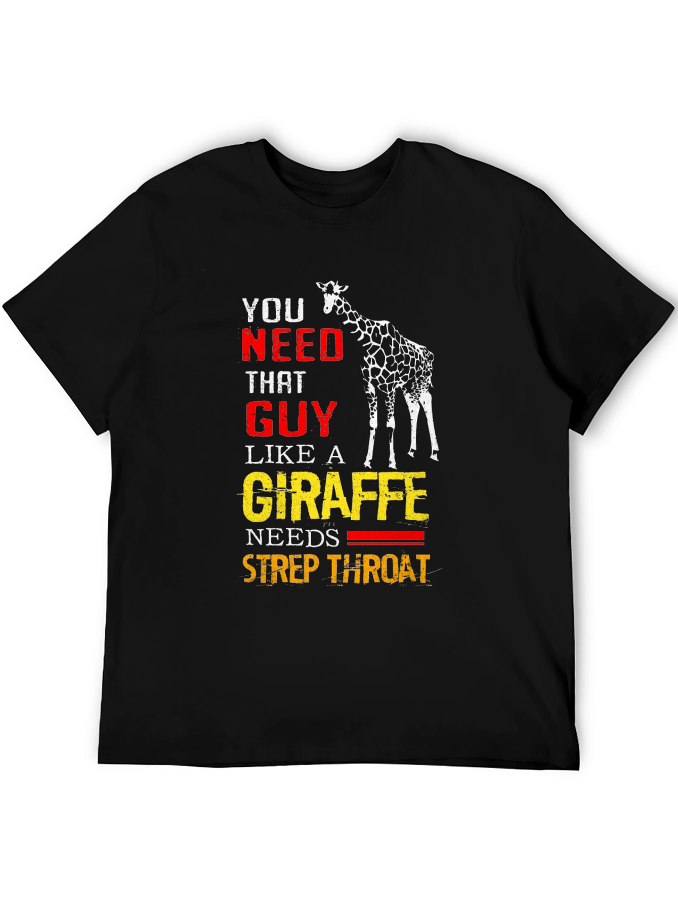 Black Giraffe Strep Throat Graphic T-Shirt view 5