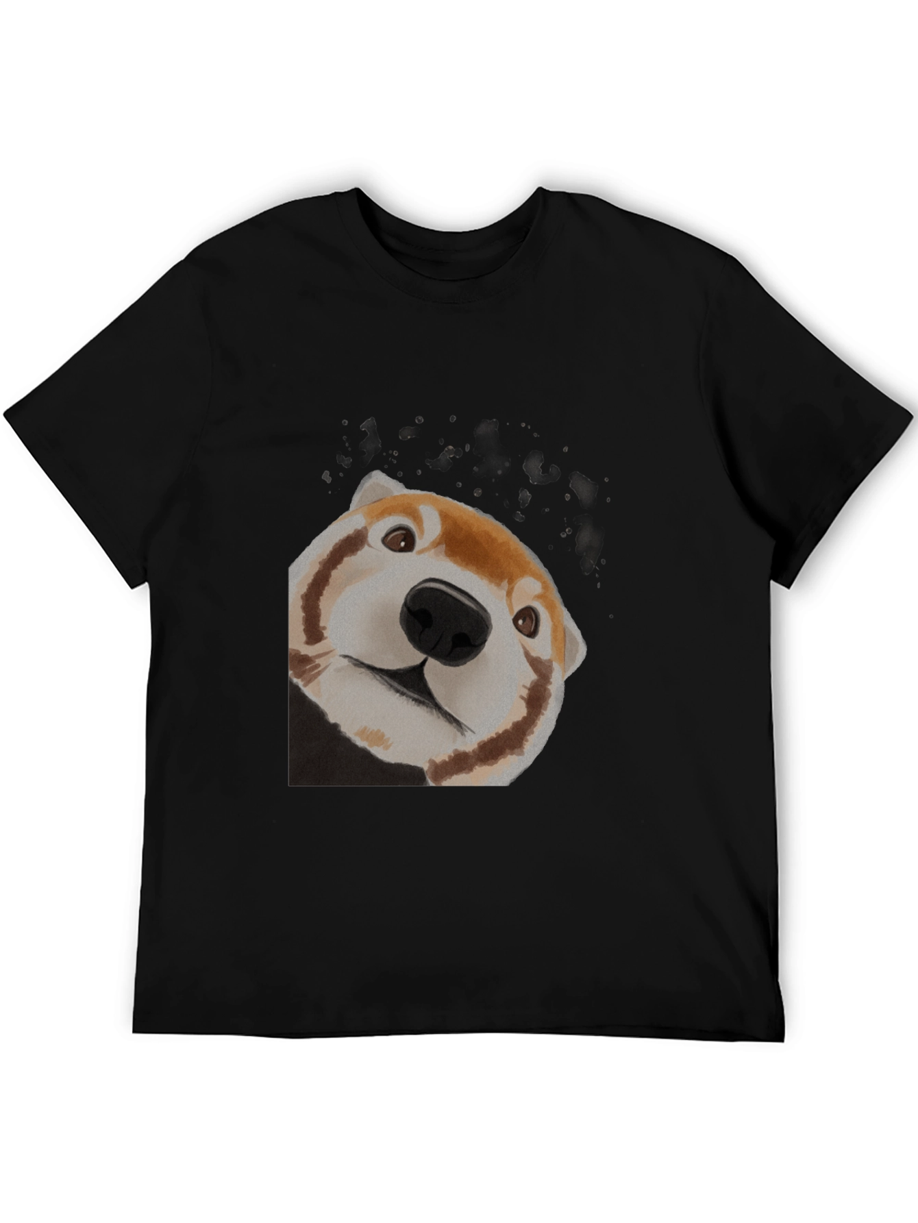 Black Red Panda Peek Black T-Shirt view 5