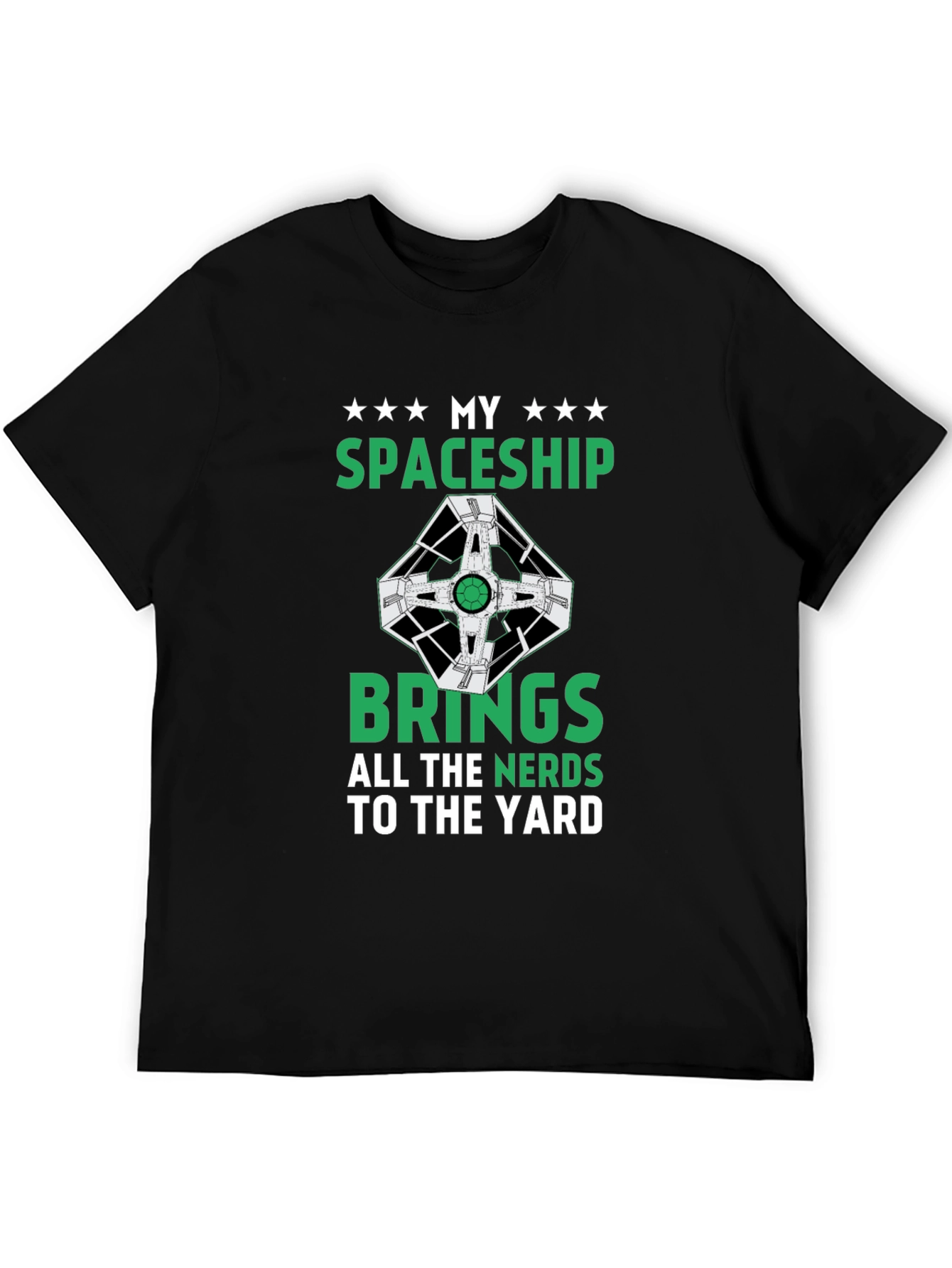 Black My Spaceship T-Shirt - Nerdy Humor Tee view 5