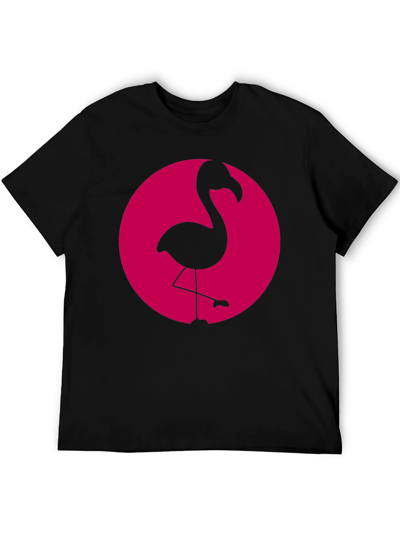 Black Flamingo Graphic Tee - Black Cotton Casual Shirt view 5