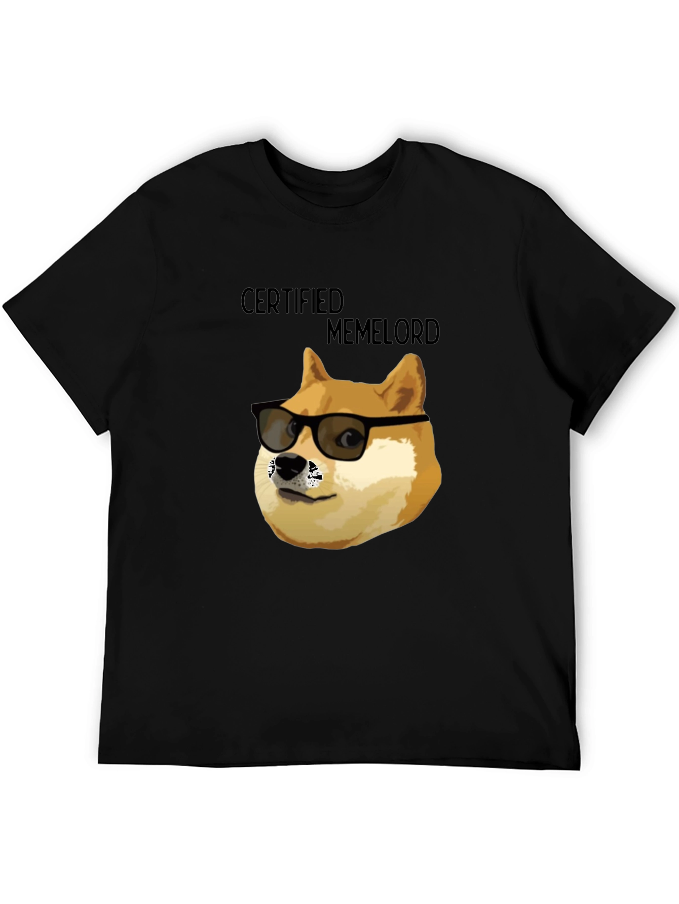 Black Certified Memelord Doge T-Shirt view 5
