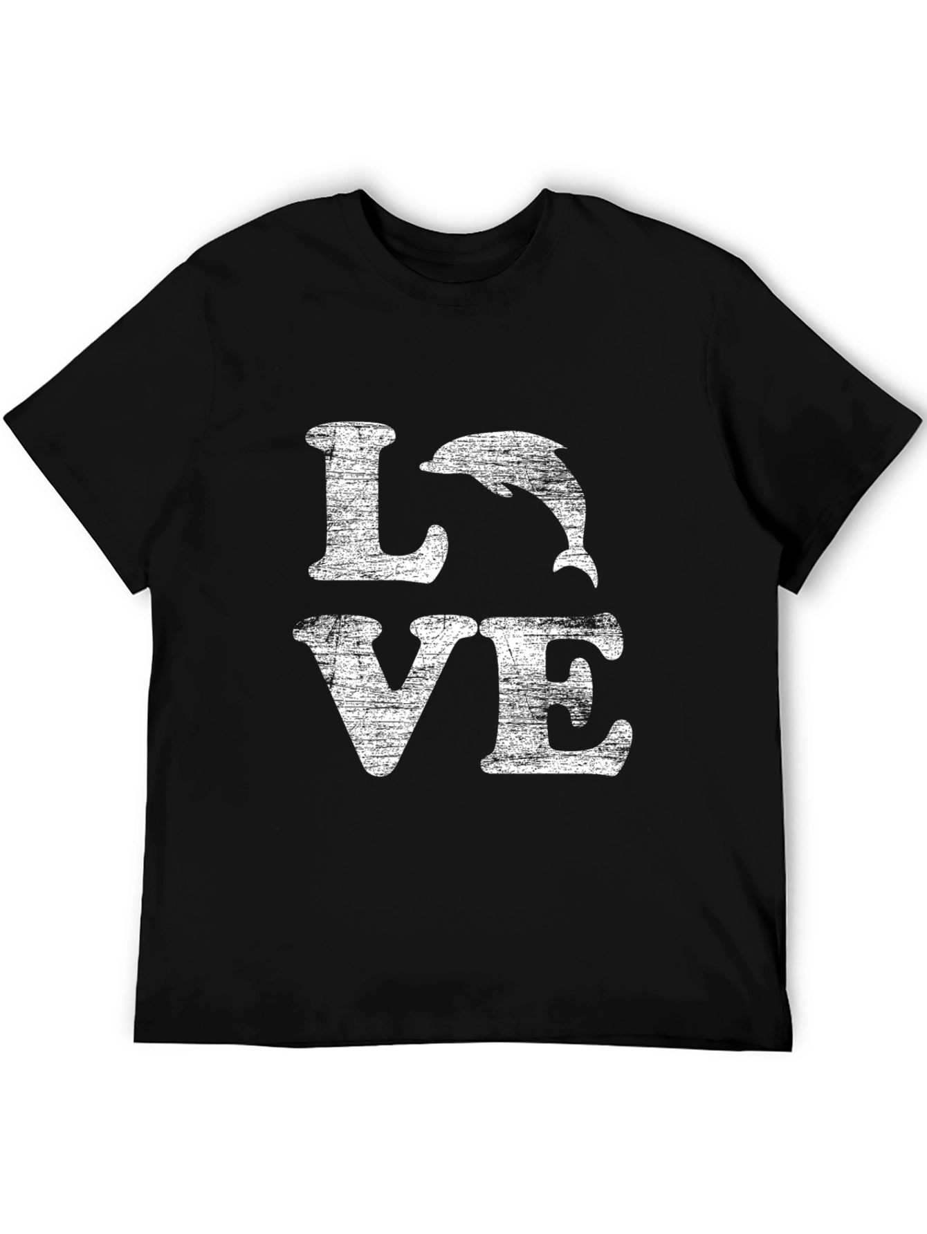 Black Dolphin Love Graphic Tee - Distressed Print view 5