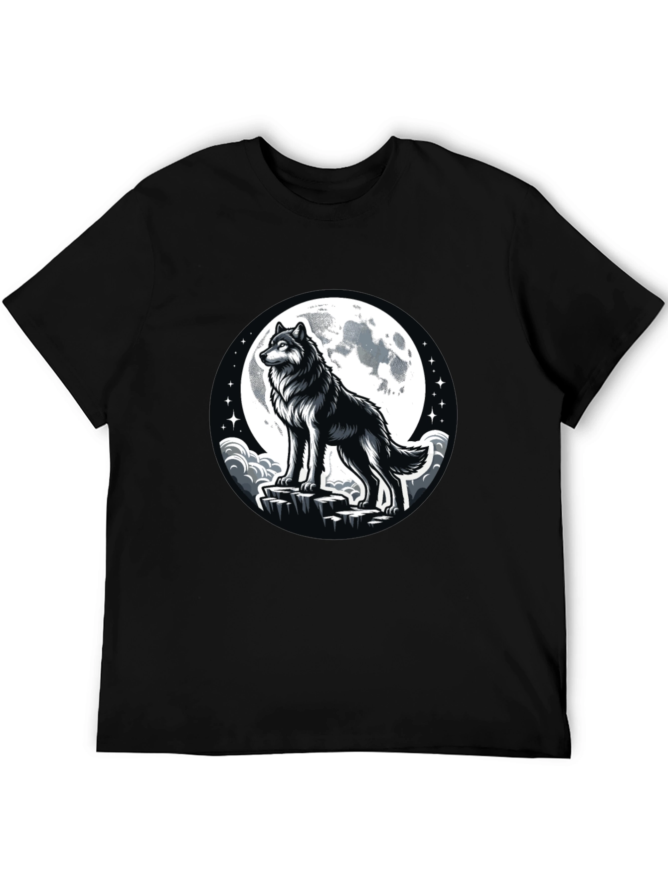 Black Wolf Moon Black T-Shirt view 5