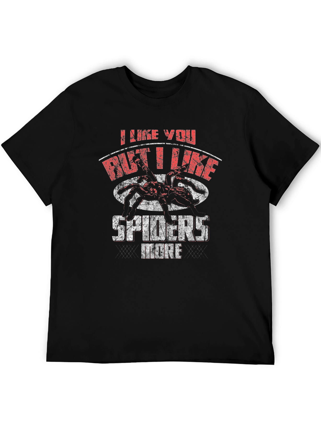 Black I Like You But Spiders More Graphic Tee view 5