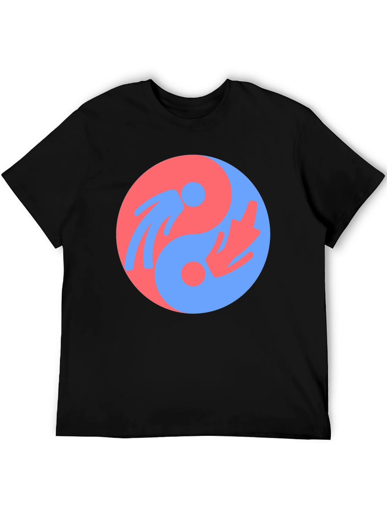 Black Yin Yang Harmony Graphic Tee - Unisex Black T-Shirt view 5