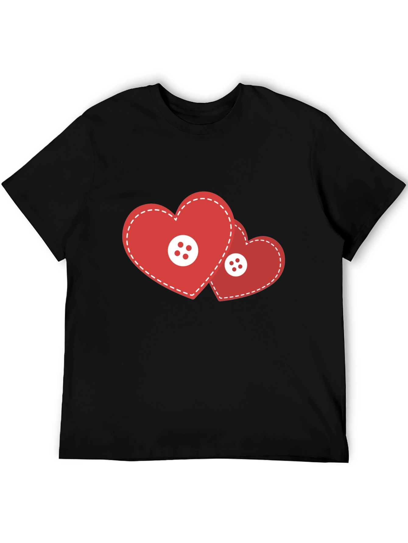 Black Heart Buttons Black T-Shirt view 5