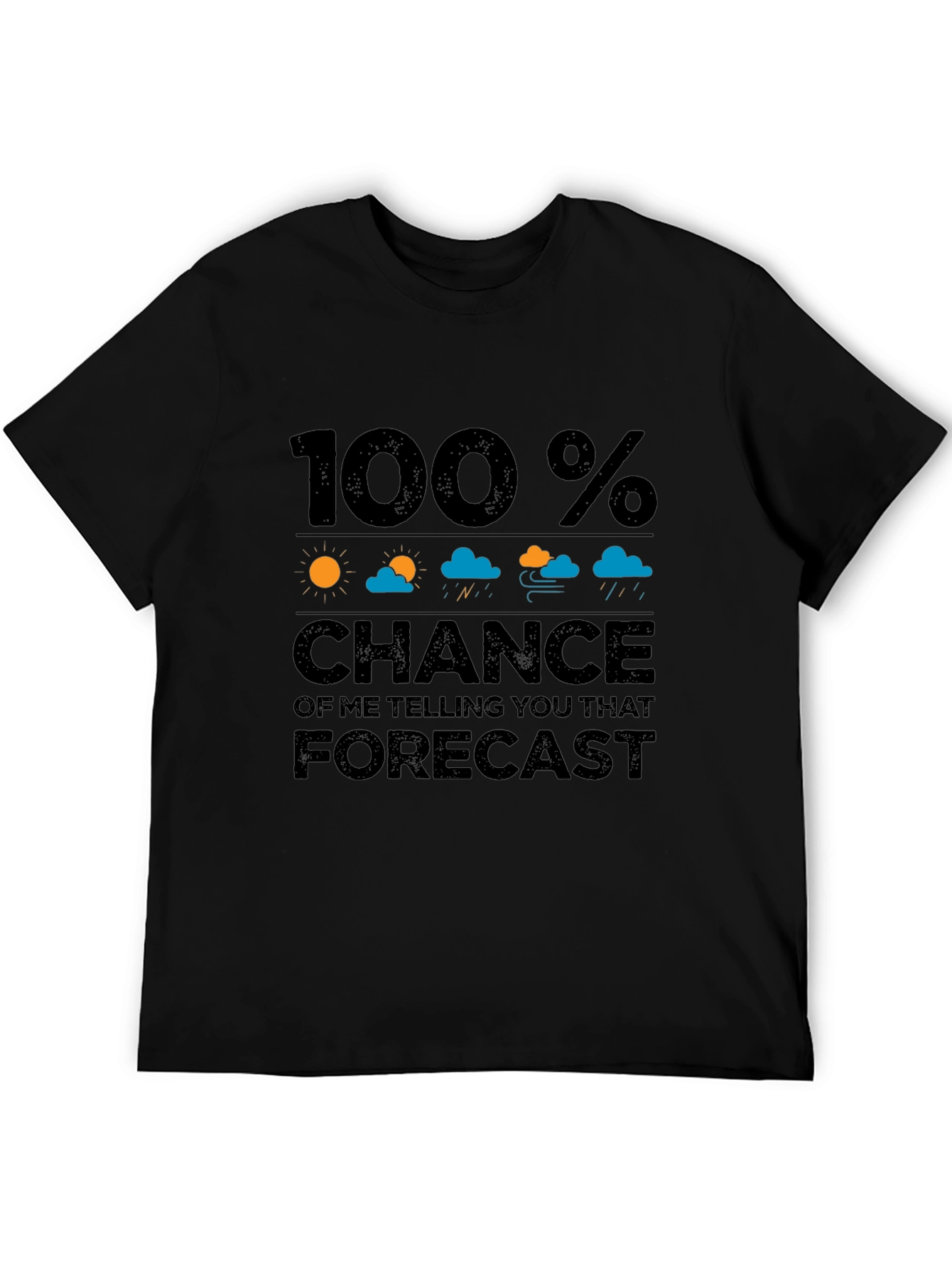 Black Funny Weather Forecast Graphic T-Shirt view 5
