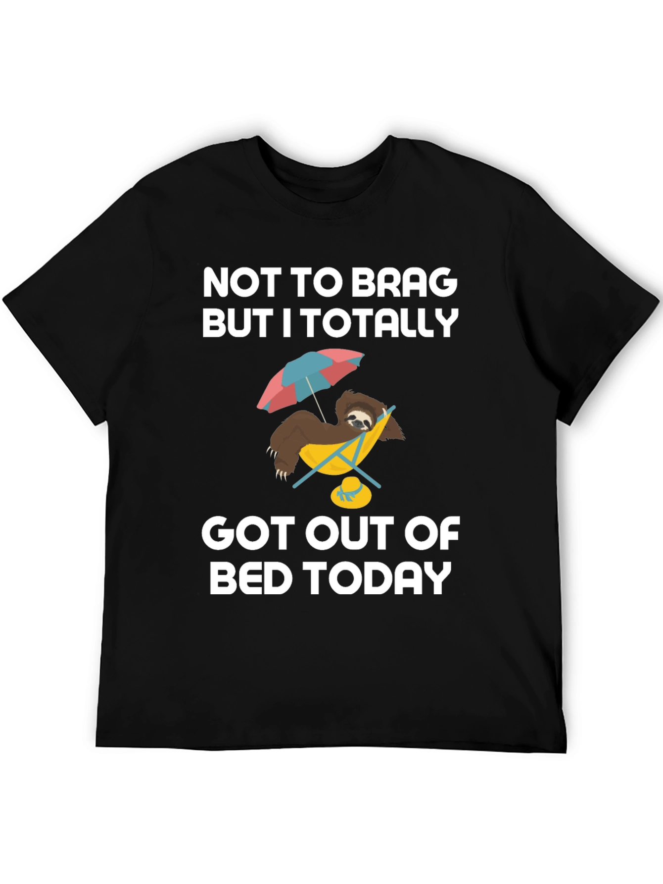 Black Funny Sloth T-Shirt - Got Out of Bed Today view 5