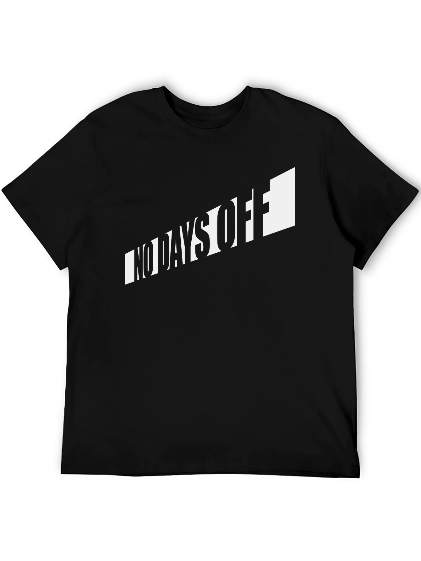 Black No Days Off Graphic Black T-Shirt view 5