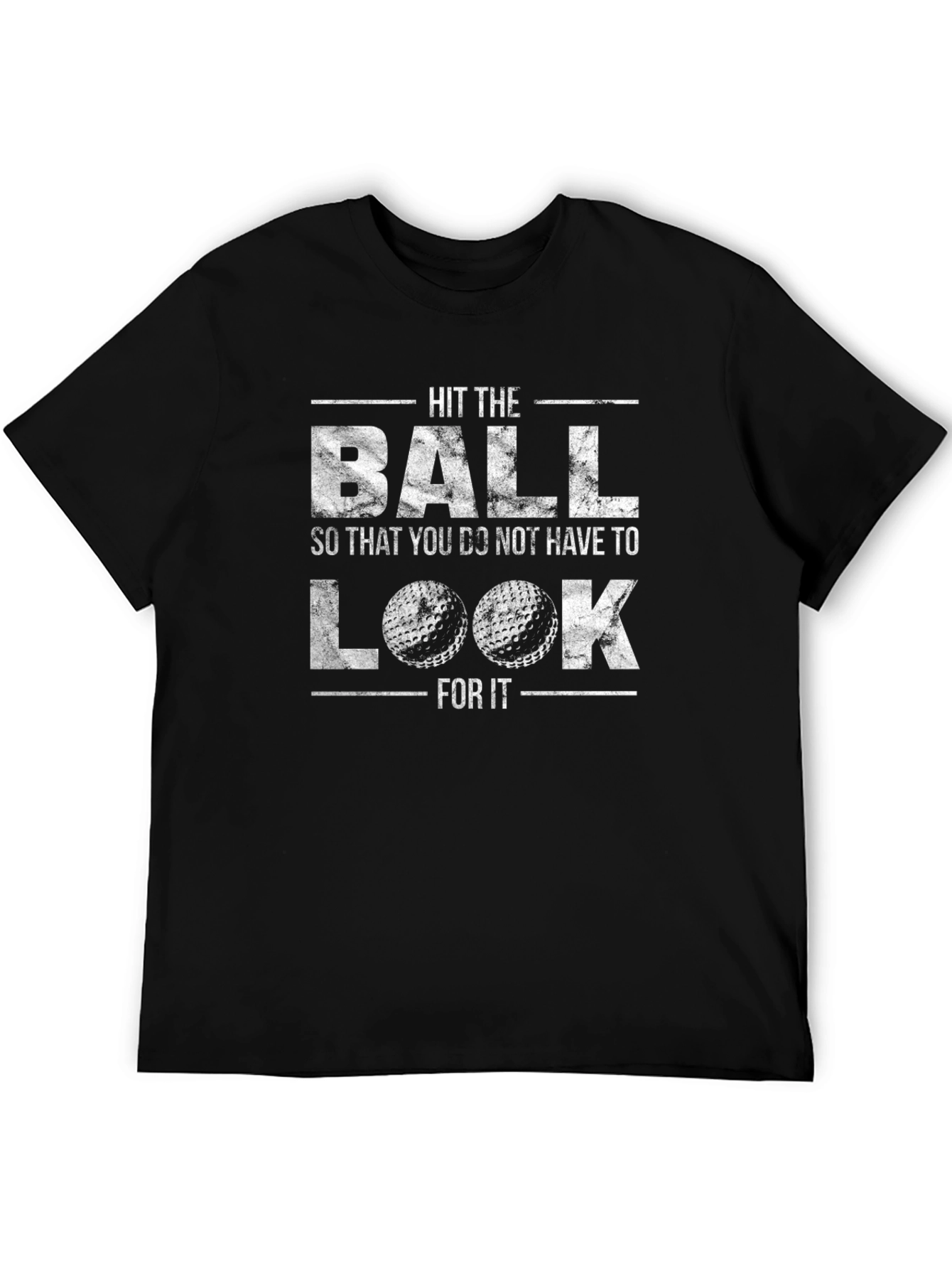 Black Hit the Ball Golf T-Shirt - Funny Golfer Tee view 5