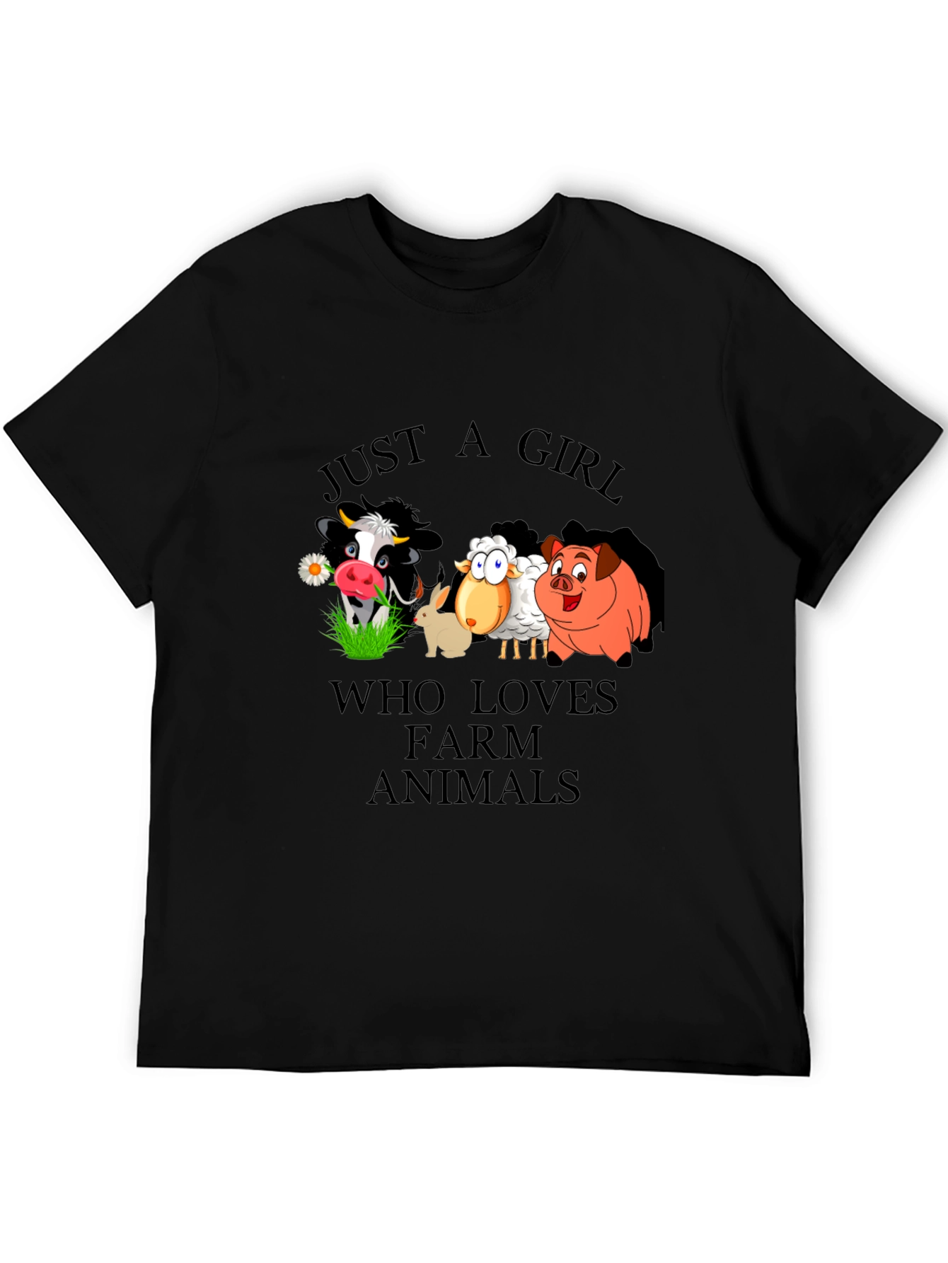 Black Farm Animal Lover Graphic T-Shirt view 5